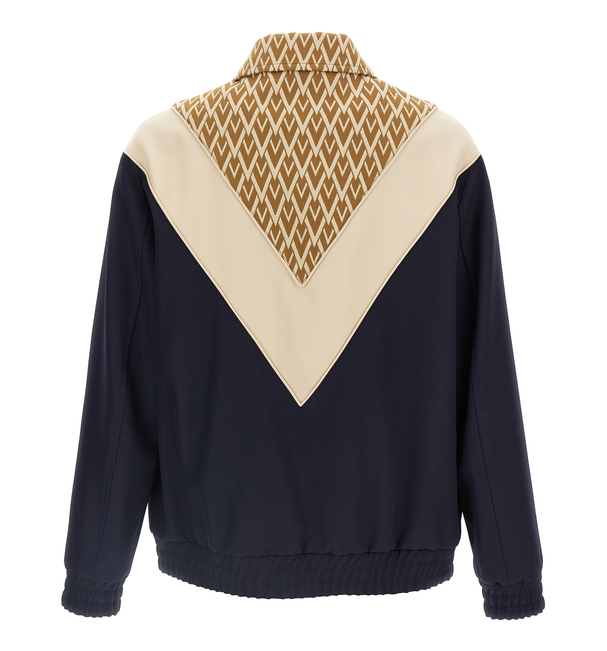 Wool Sweatshirt with Zip and Vlogo Patch