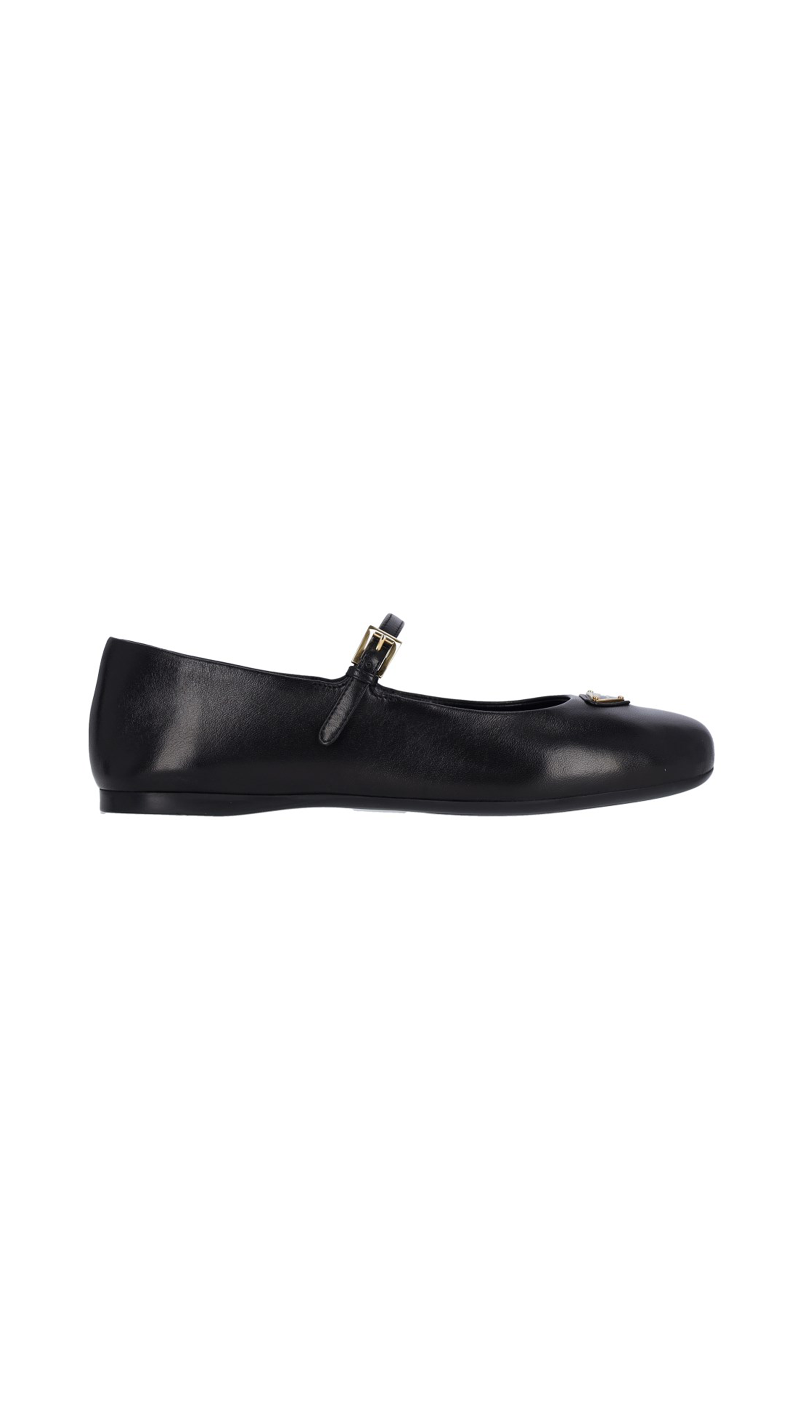 Leather Mary Jane Ballerinas - Black