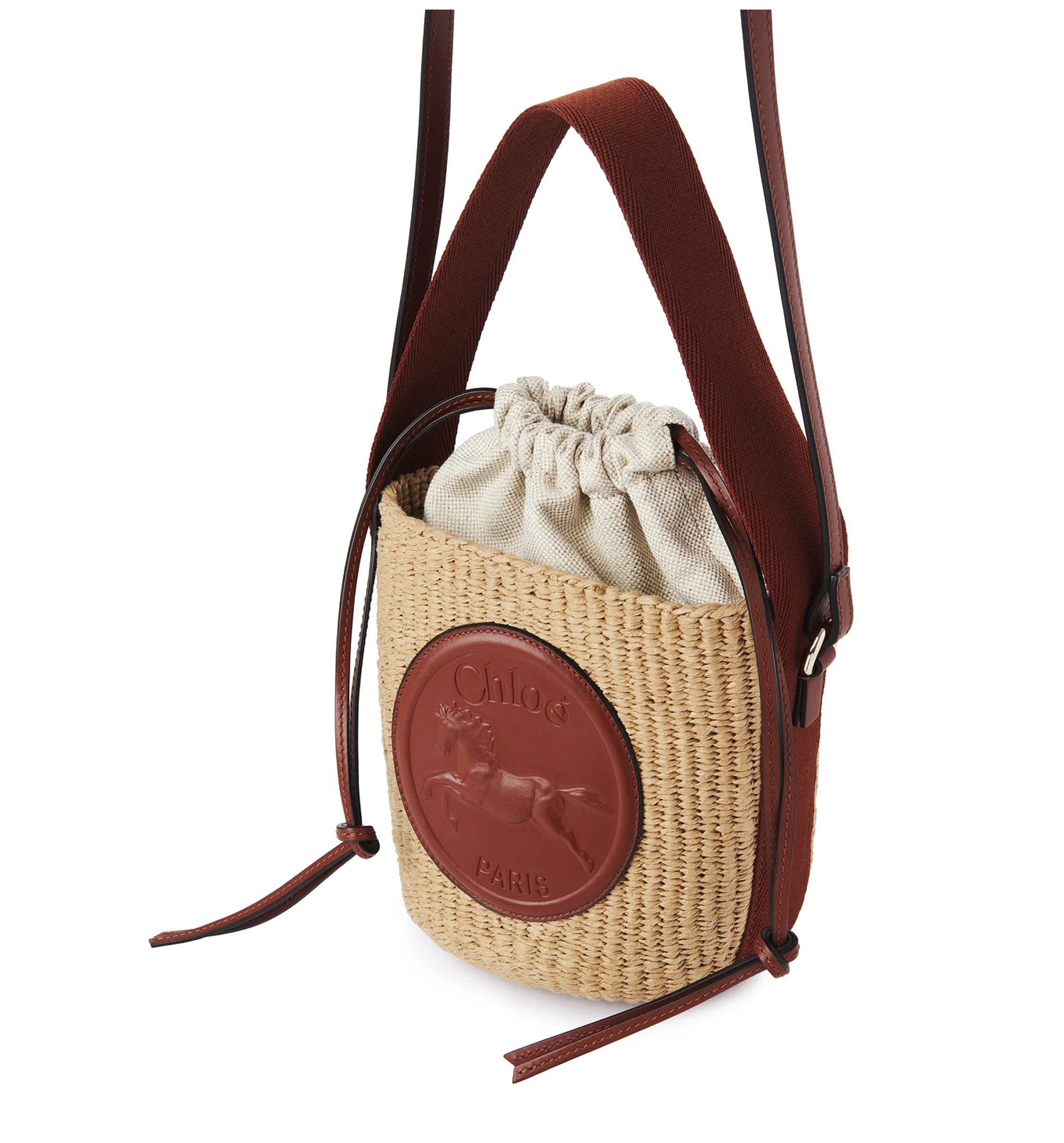 Small Horse Medal Basket In Natural Fibers