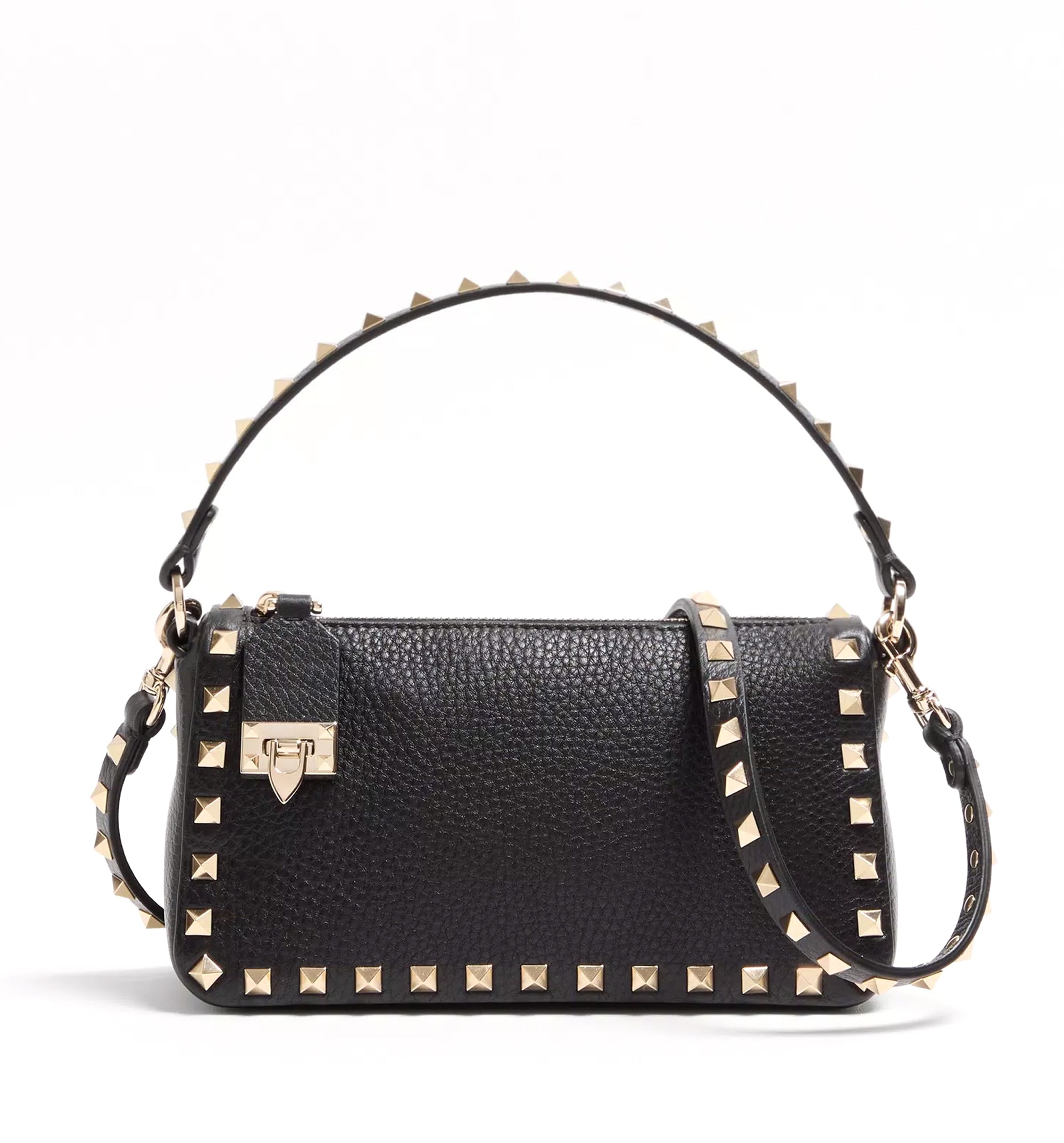Small Rockstud Grainy Calfskin Crossbody Bag