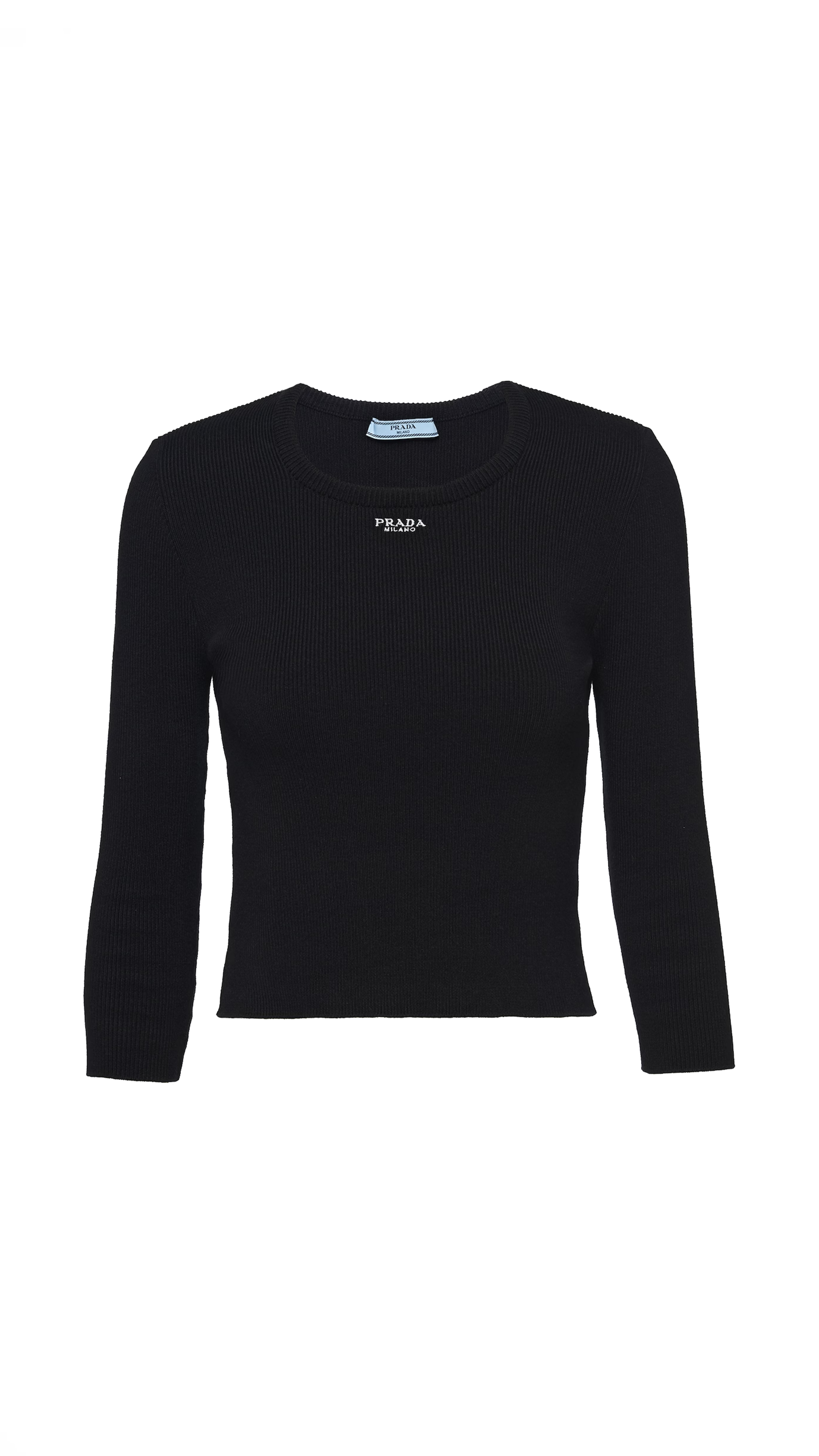 Cotton Sweater with Embroidered Logo - Black