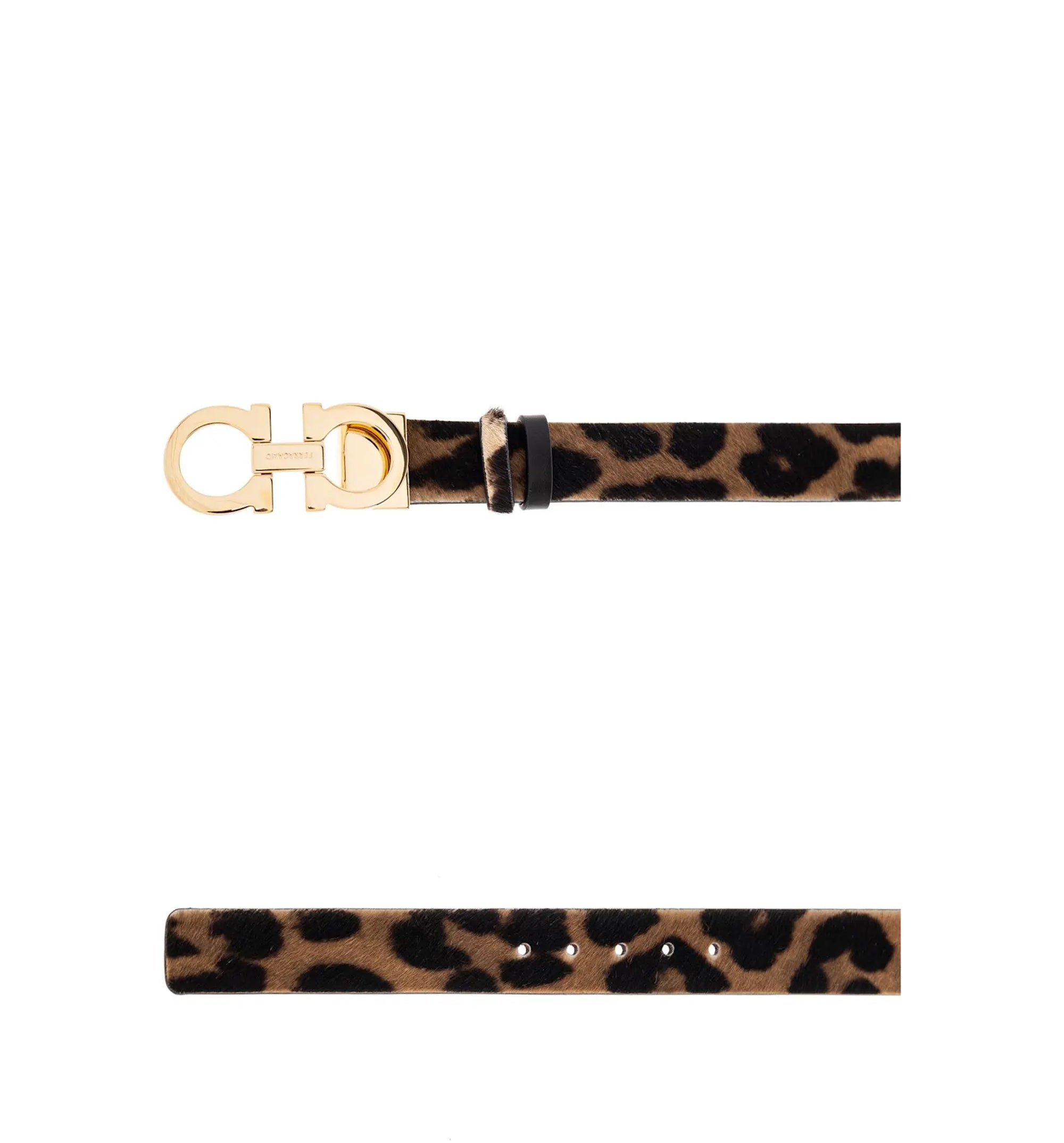 Gancini Calf Hair Belt 25 mm