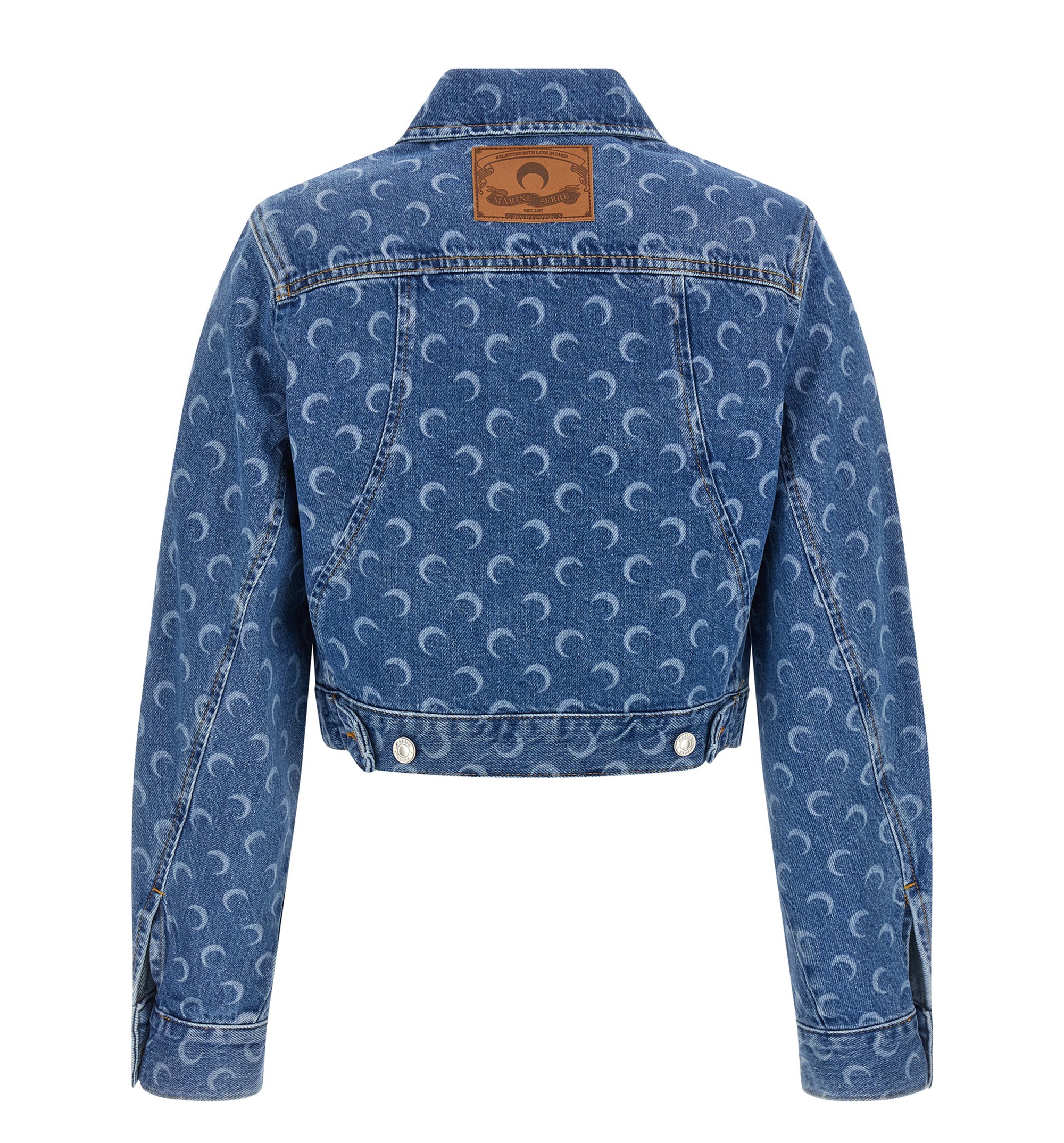 Moon Laser Denim Cropped Jacket