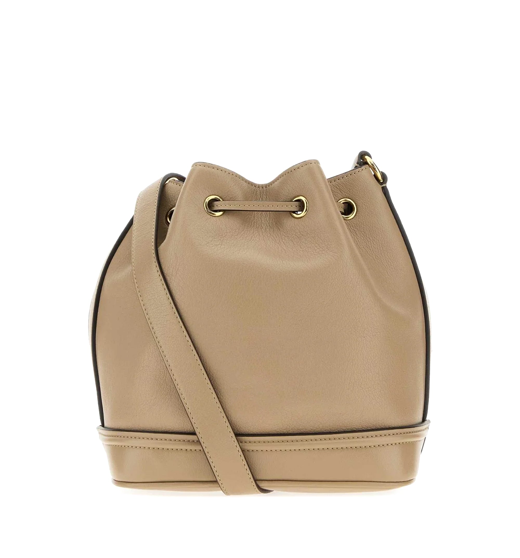 Chloé Horse Medal Plaque Drawstring Bucket Bag