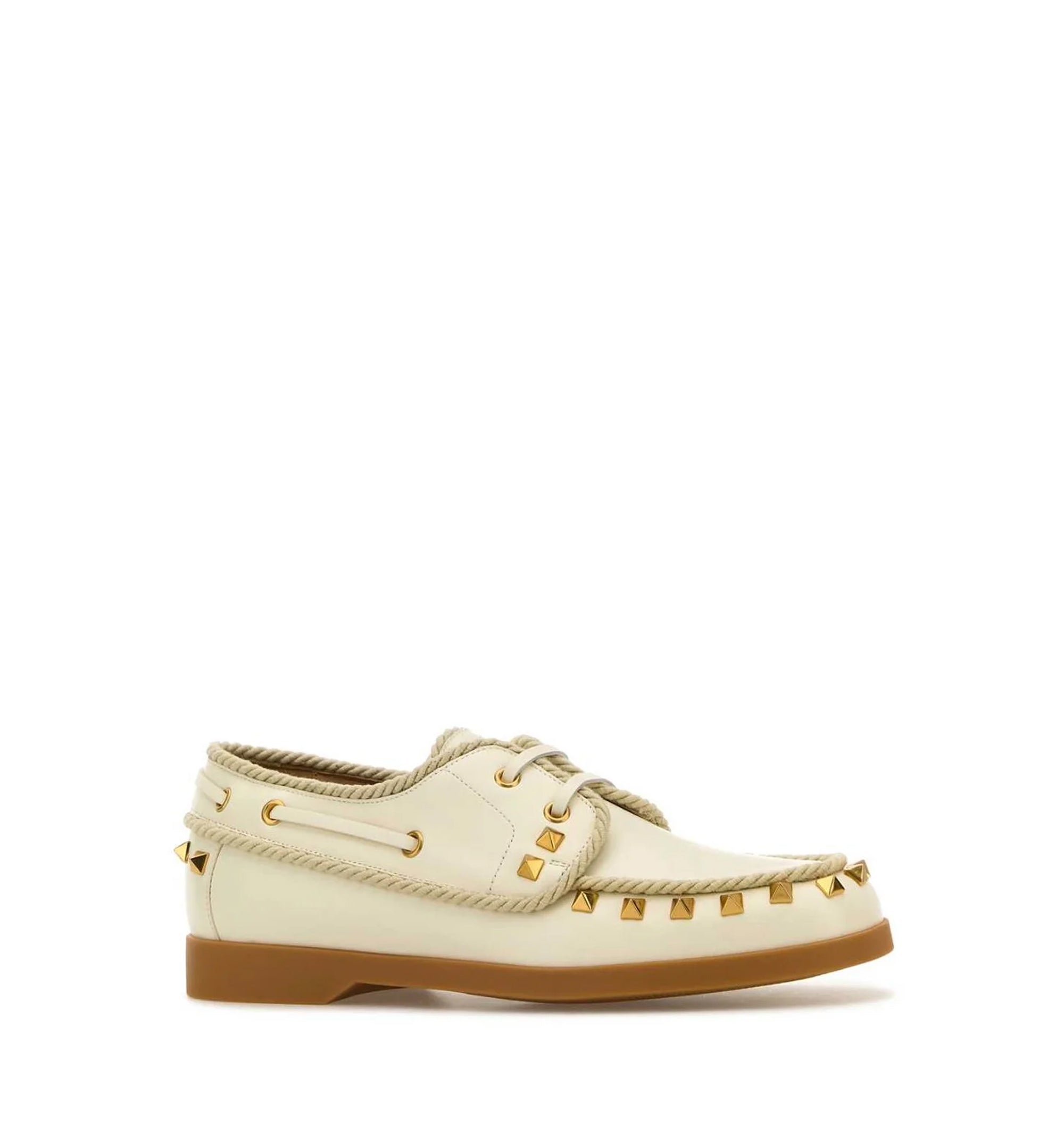 Rockstud Lace-Up Flat Shoes