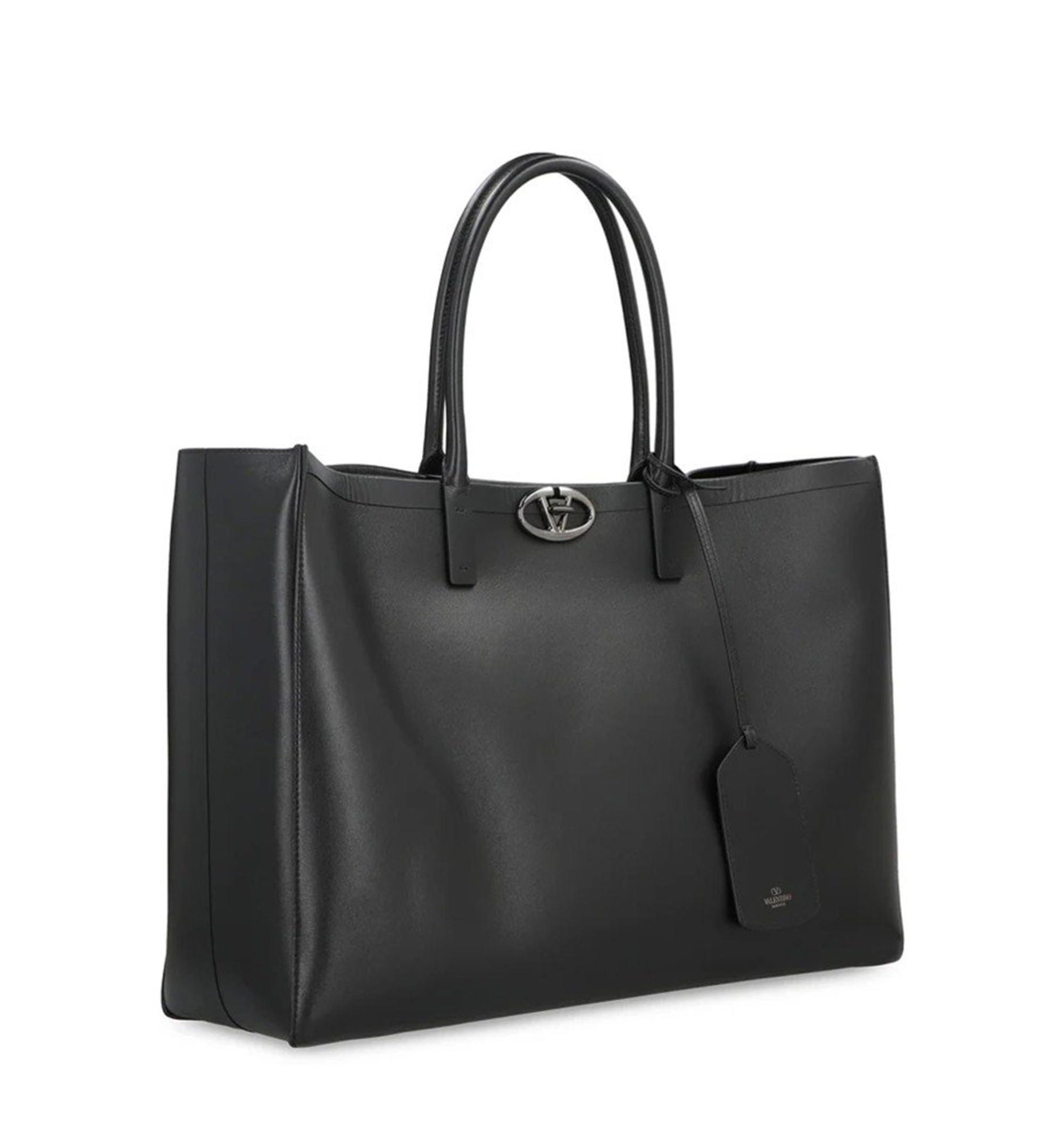 East/West Large Leather Tote Bag