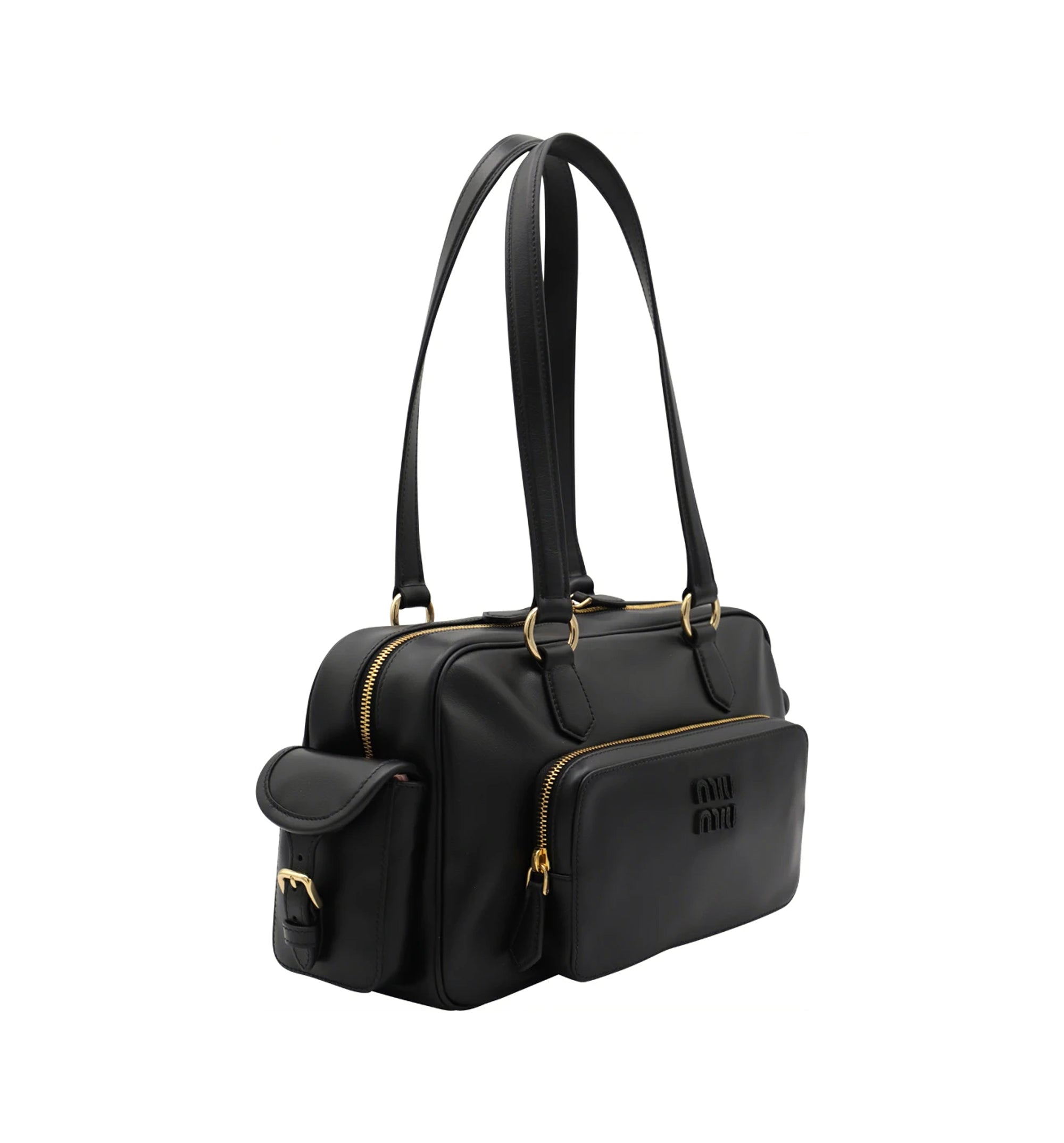 Pocket Nappa Leather Top-handle Bag