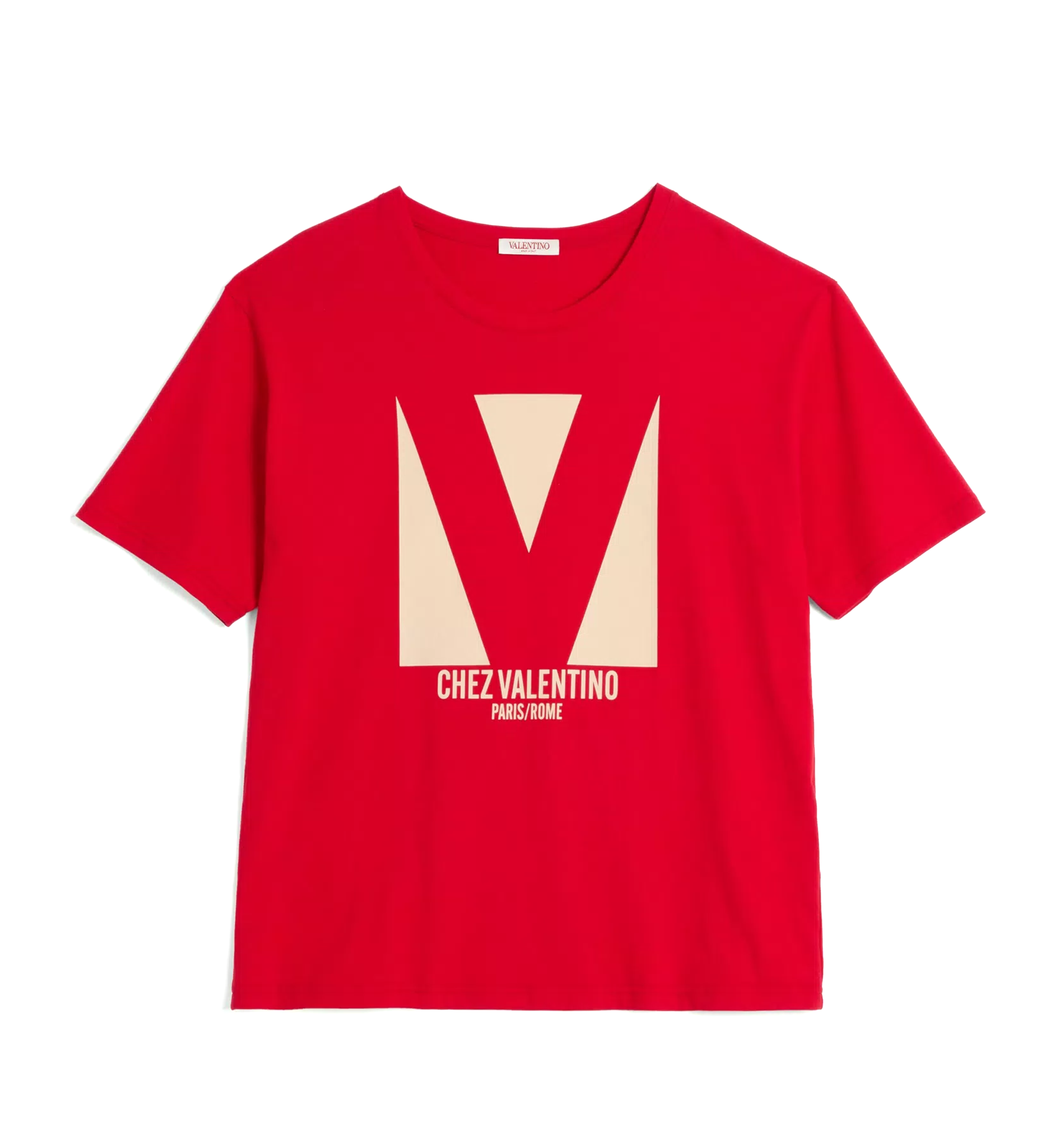 Cotton T-Shirt With Chez Valentino Print