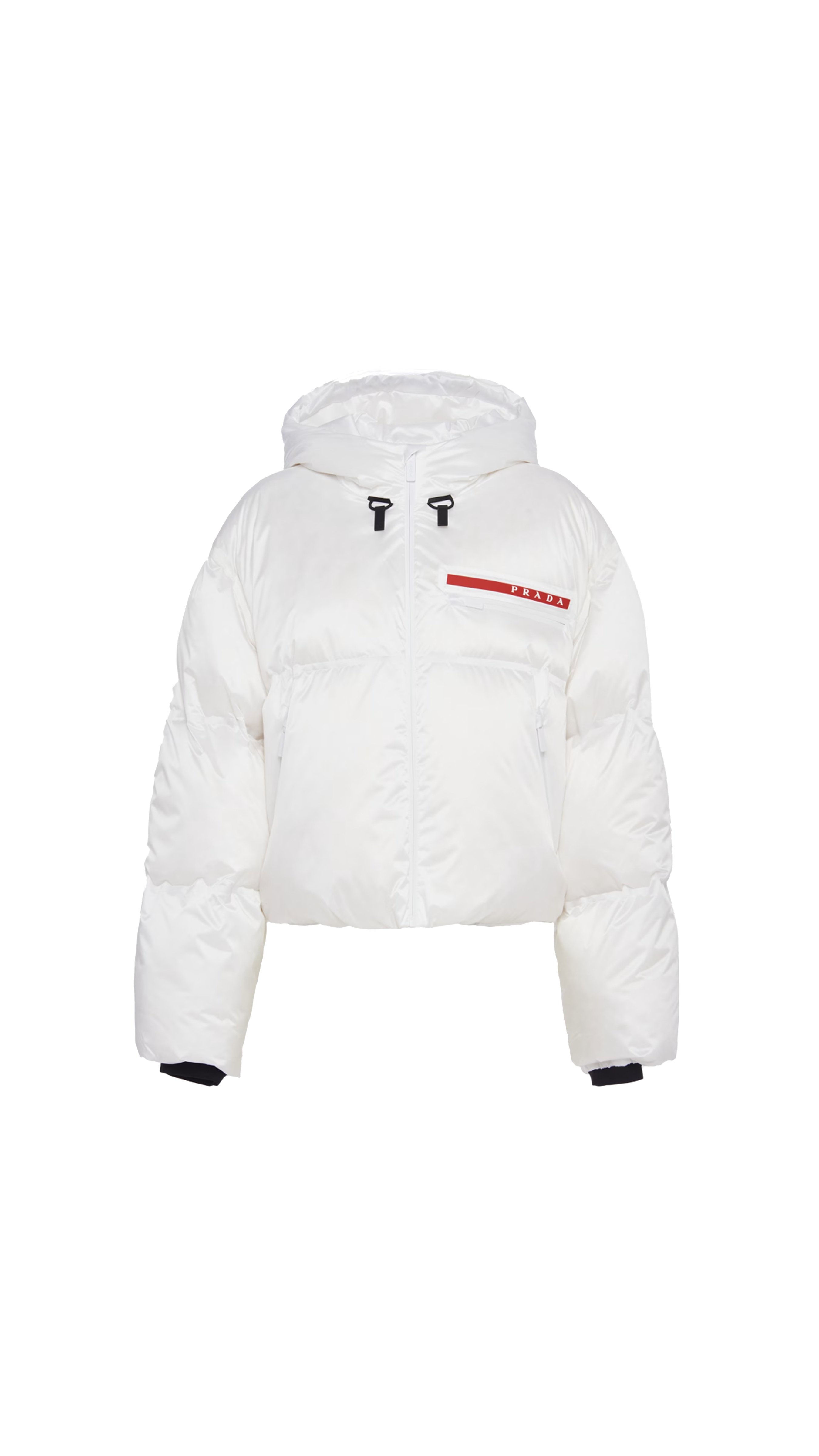 Cropped Techical Nylon Down Jacket - White