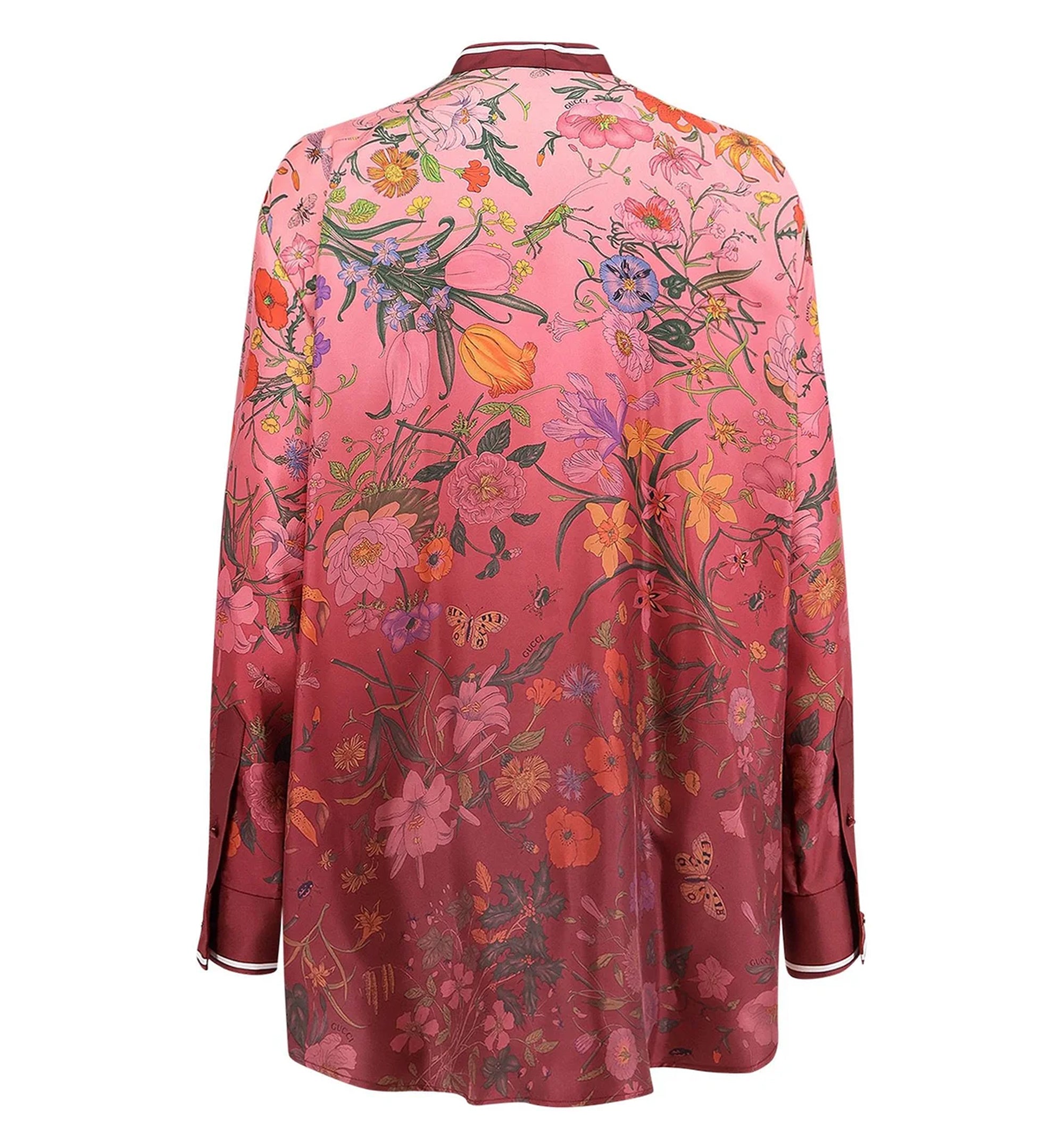 Printed Silk Shirt With Neck Bow
