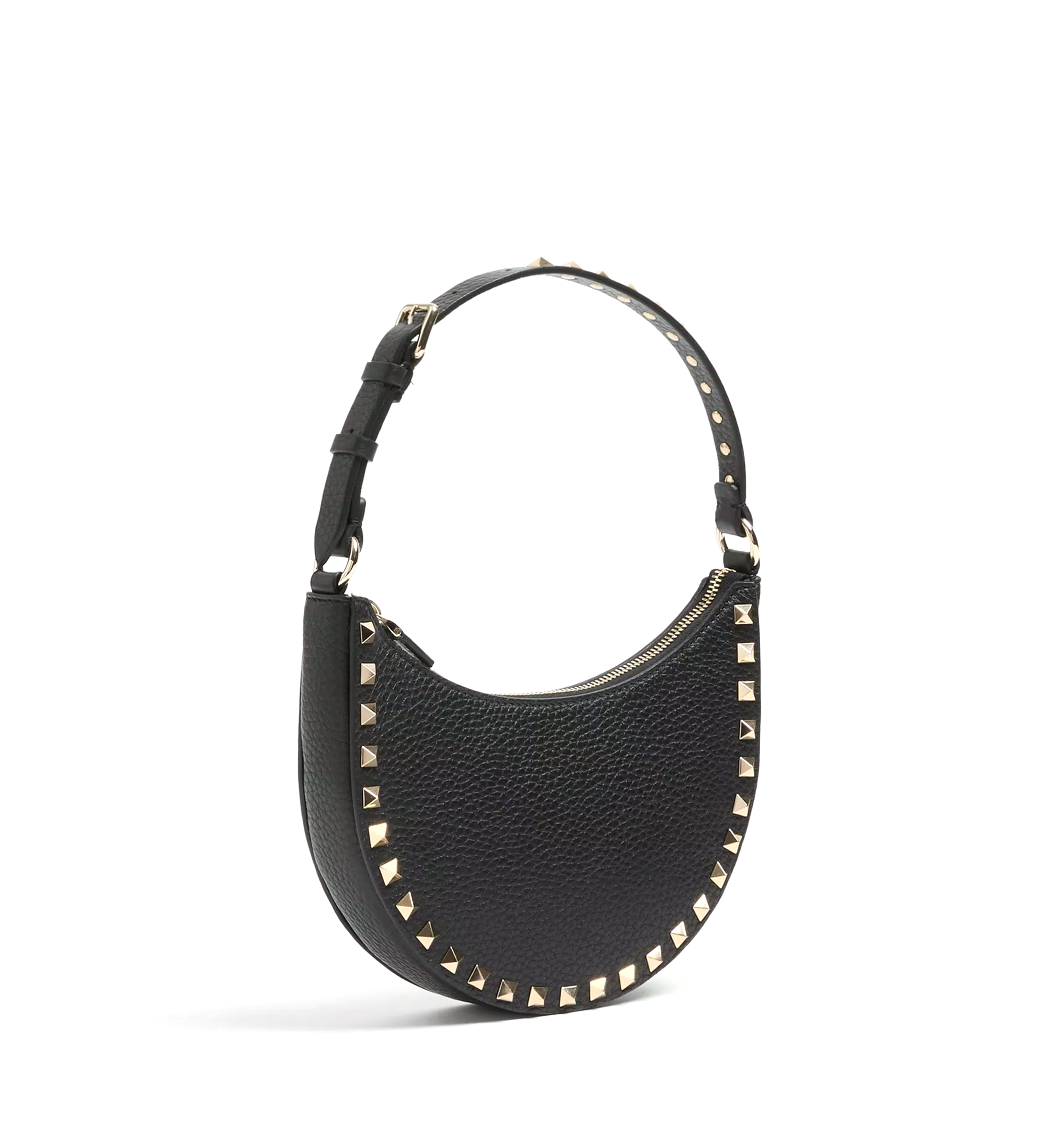 Mini Rockstud Hobo Bag in Grainy Calfskin