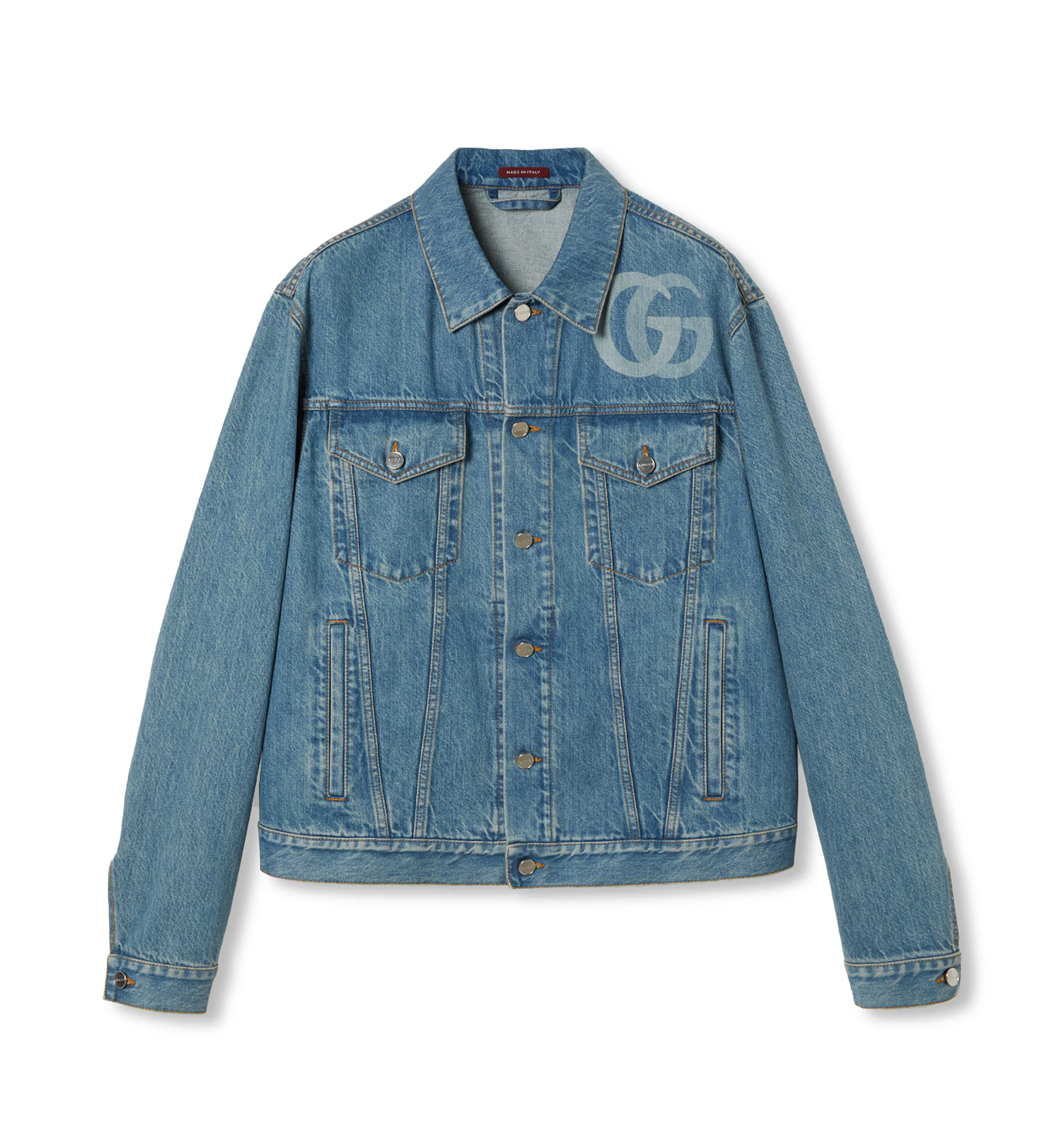 Lasered Double G Denim Jacket