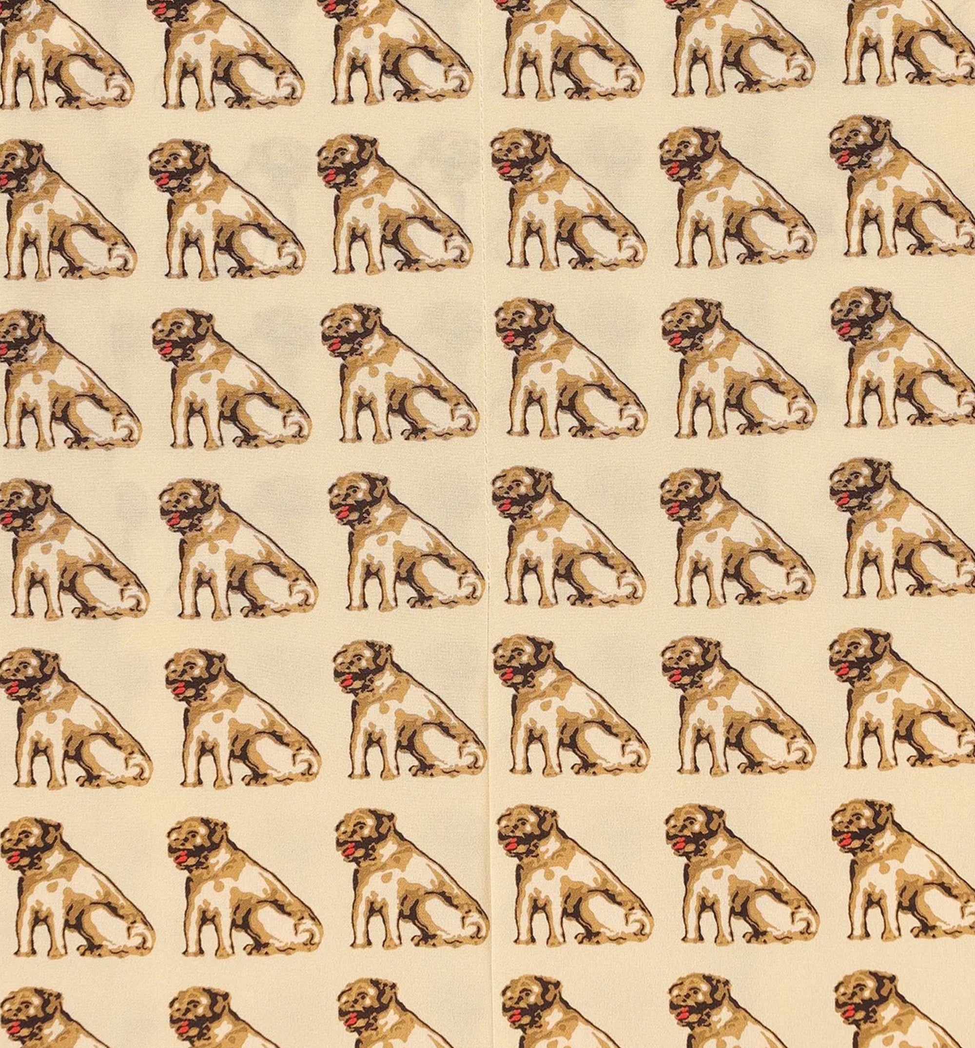 All-Over Dog Printed Pleated Skirt