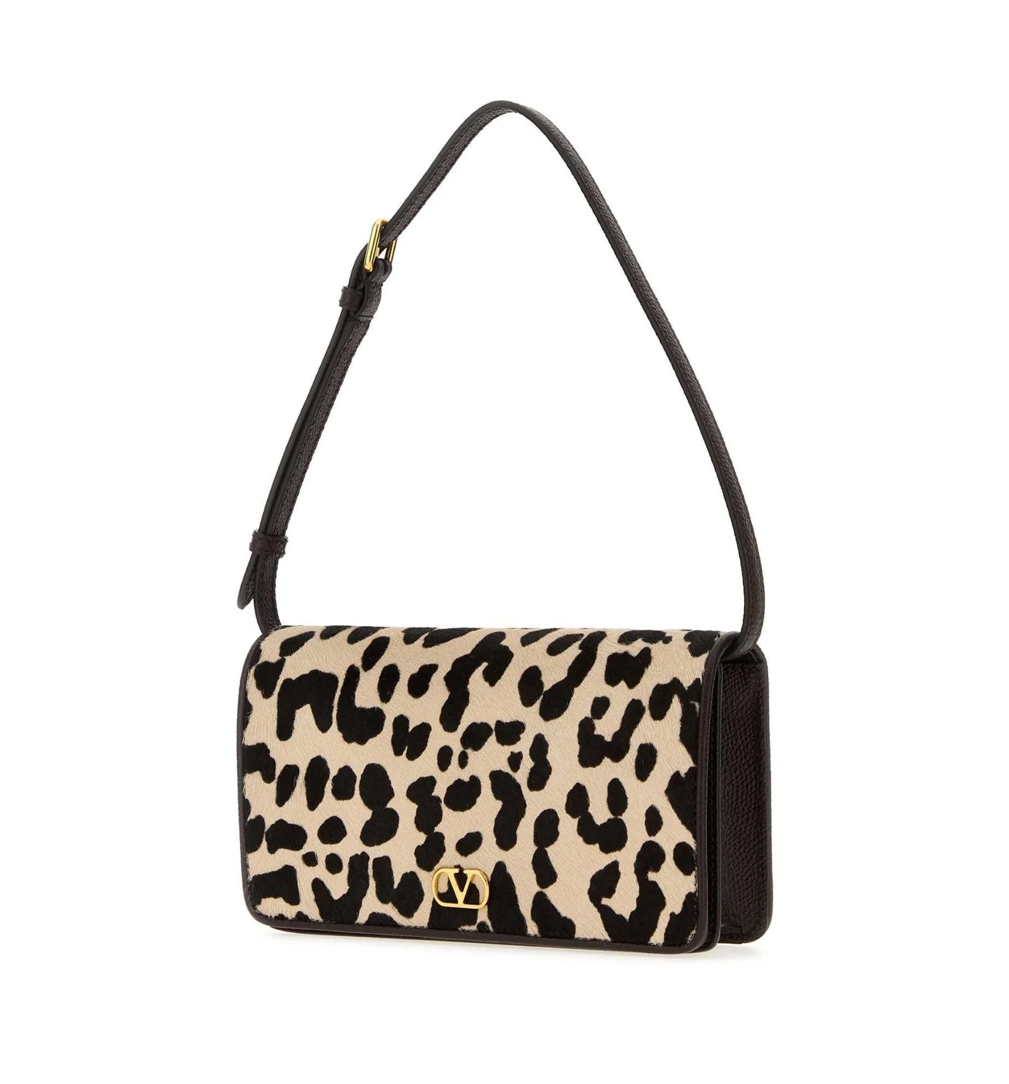 VLogo Signature Leopard Printed Shoulder Bag
