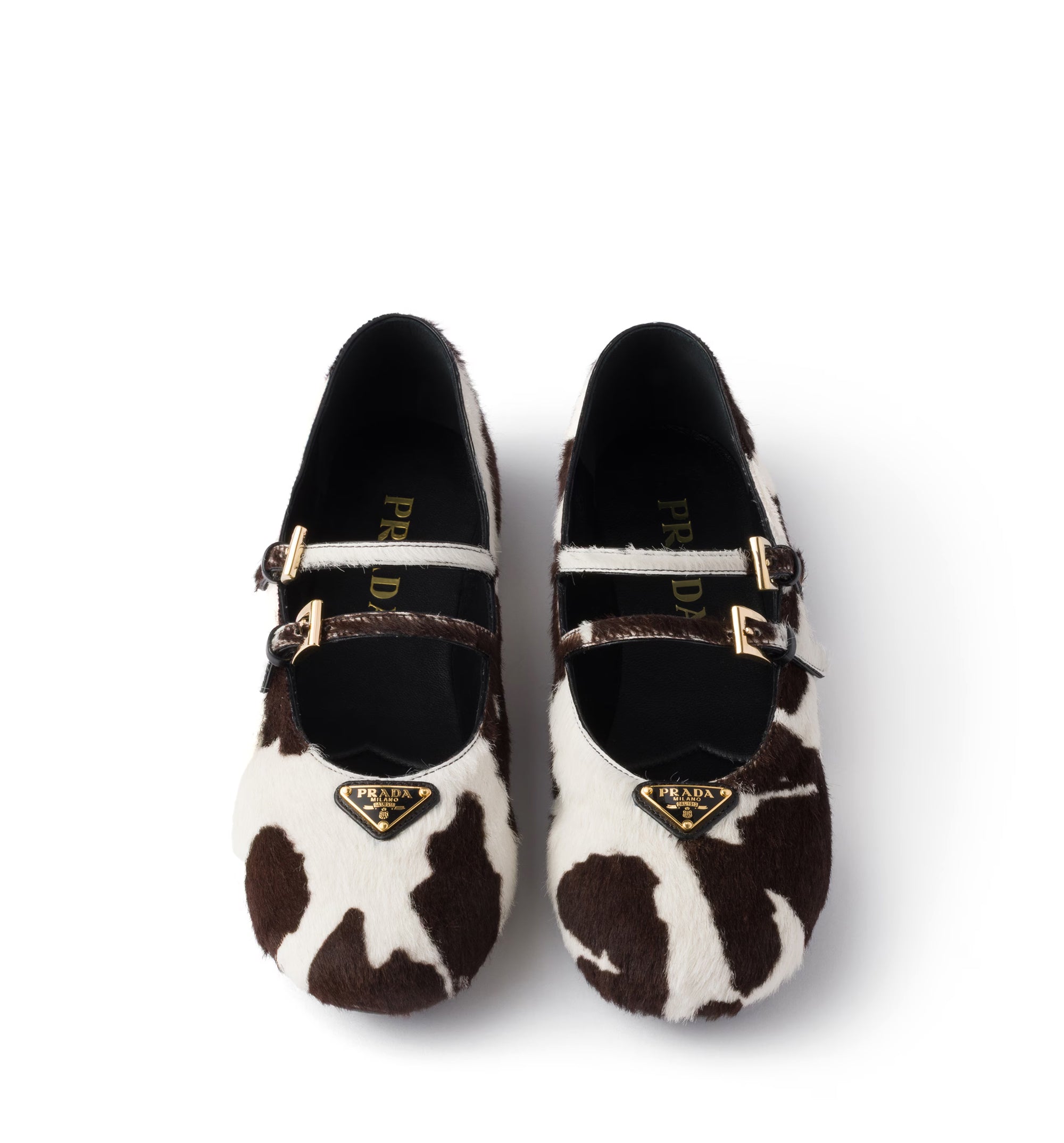 Printed Leather Ballerinas