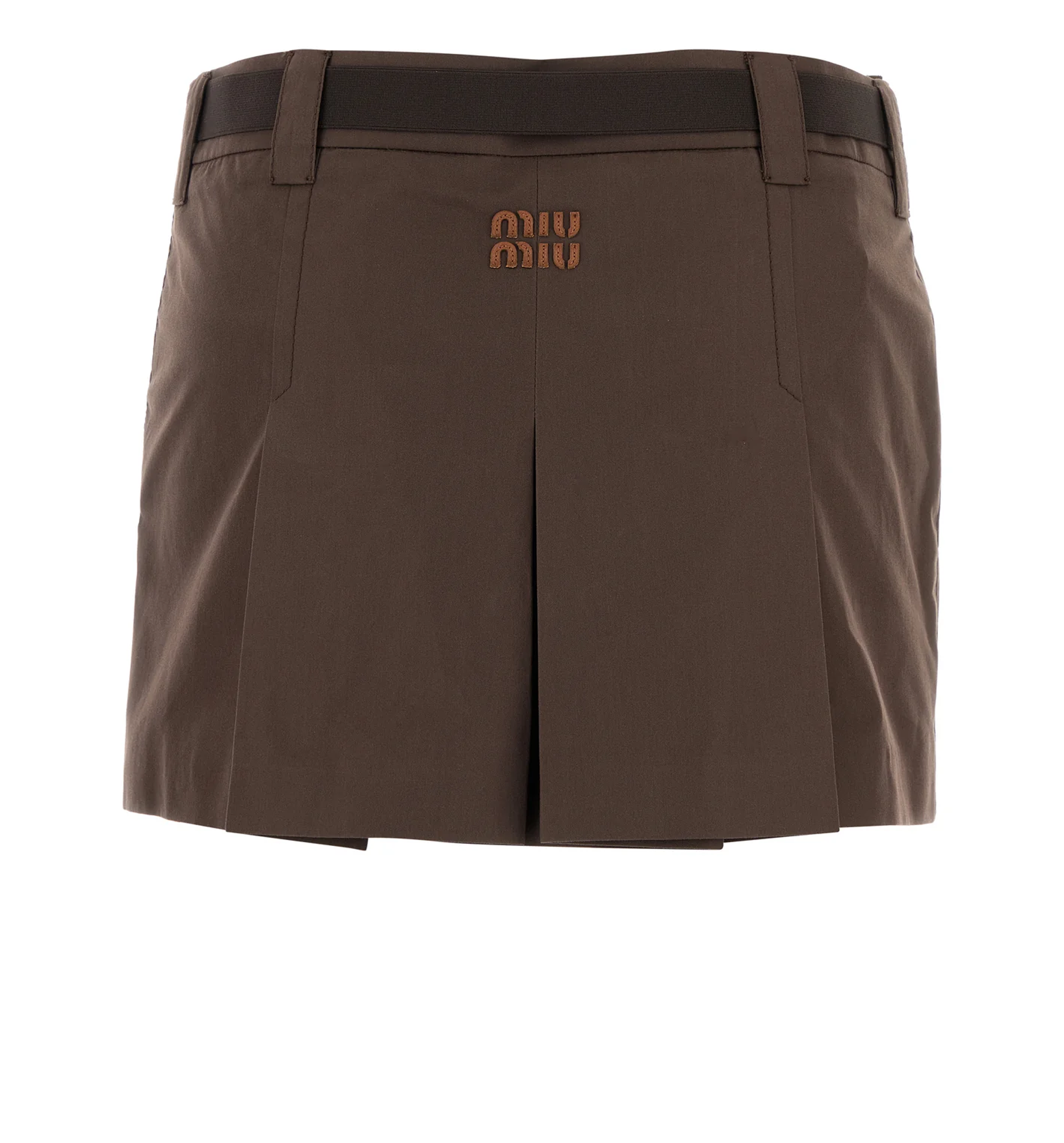 Panama Pleated Mini Skirt With Bel