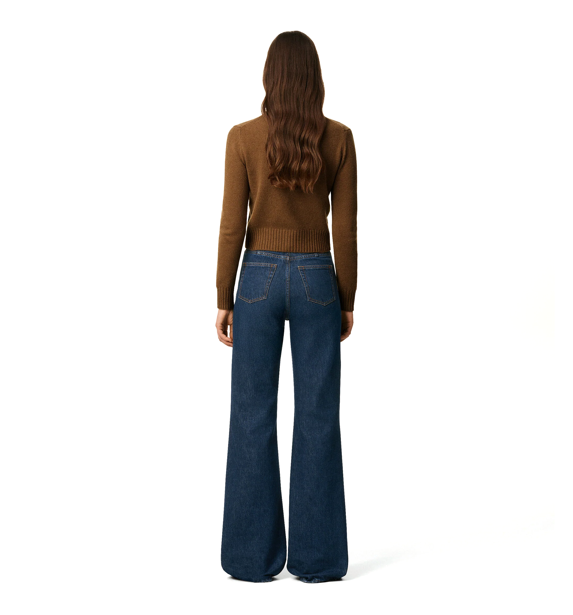 Blue Cotton Flare Fit Jeans