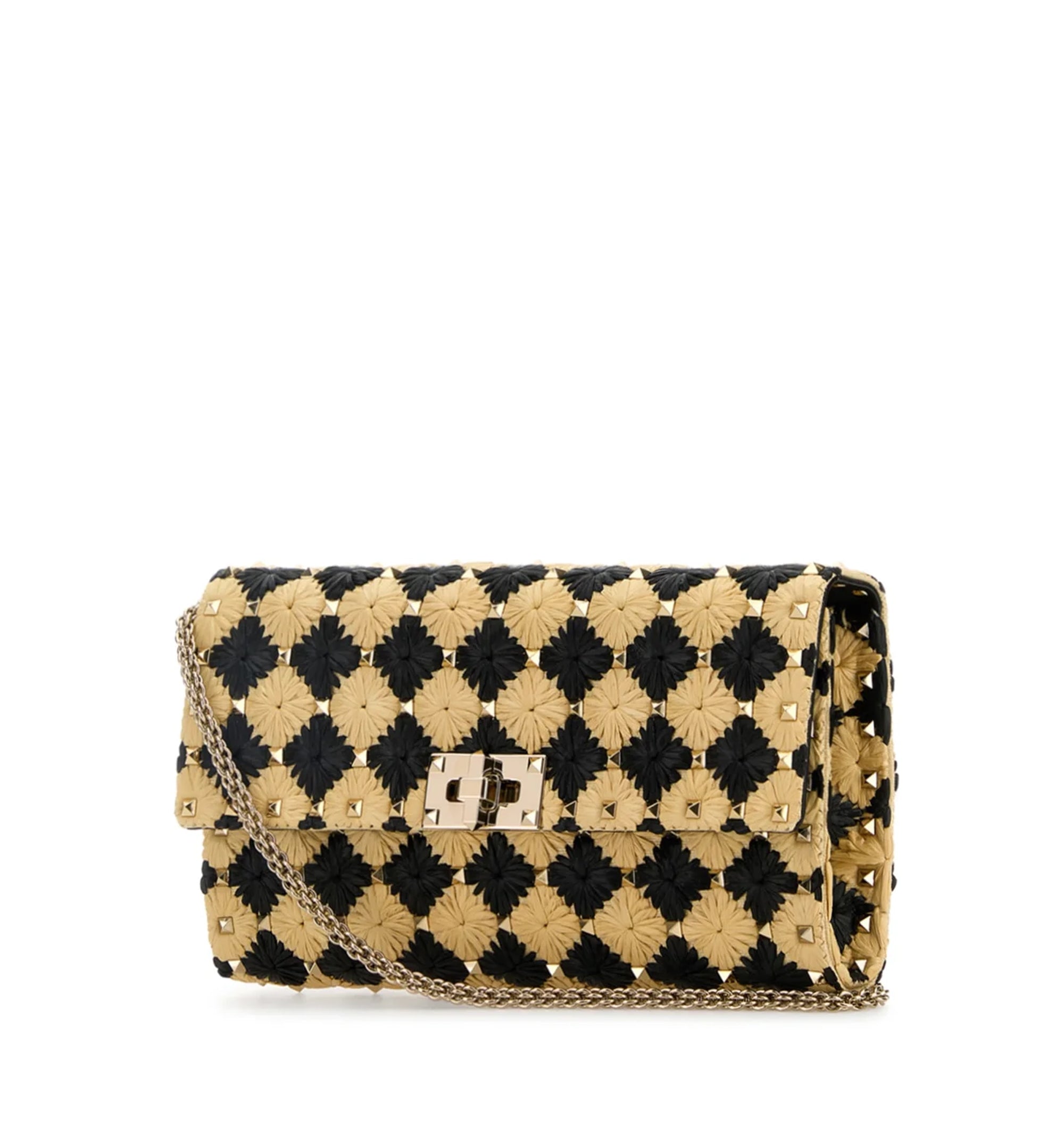 Rockstud Foldover Top Clutch Bag