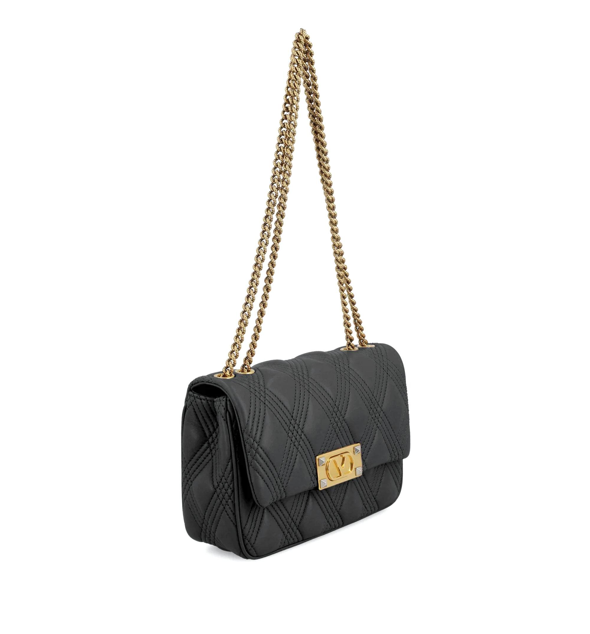 Rockstud Foldover-Top Shoulder Bag