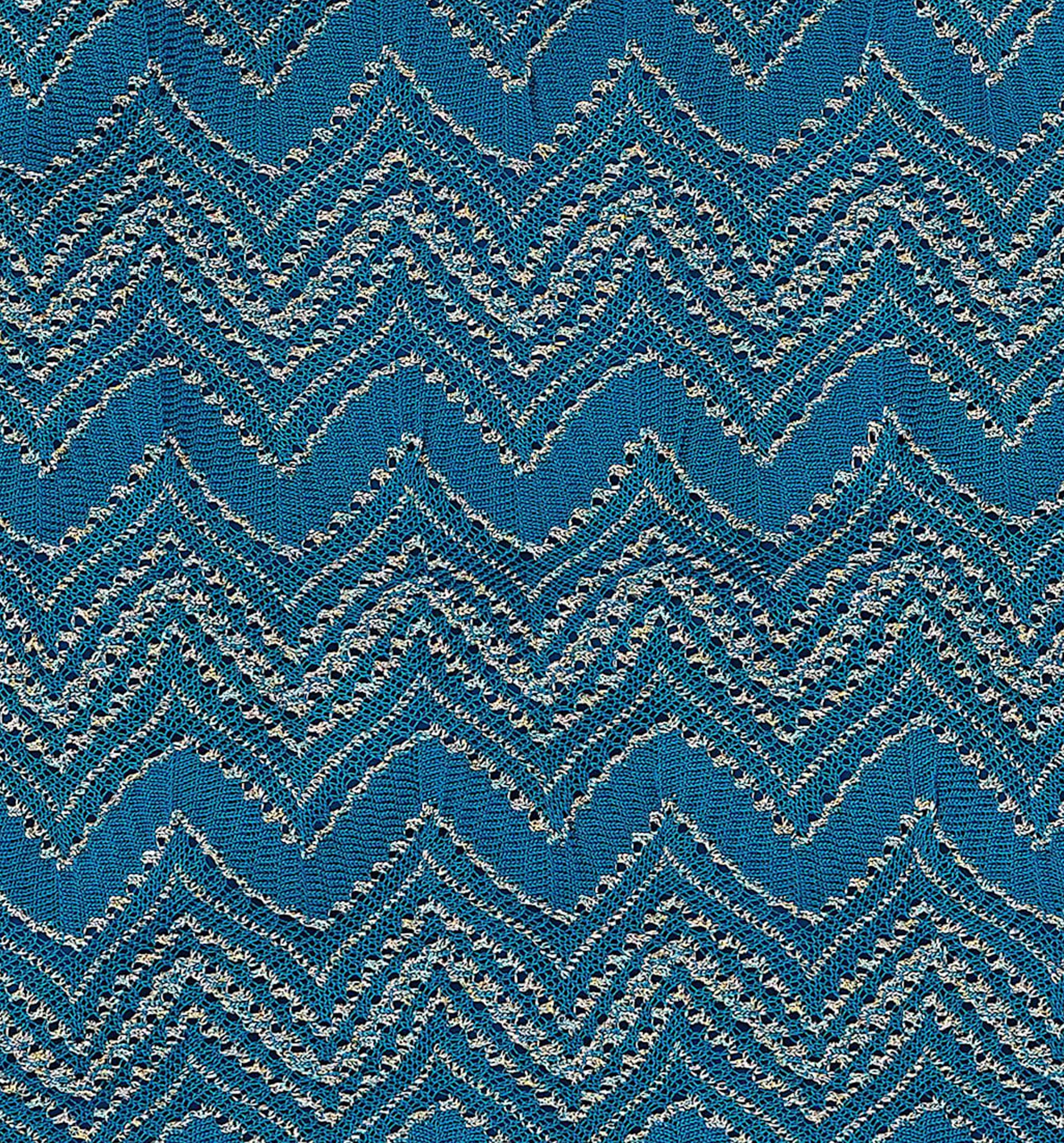 Zig zag Lamé Viscose One-piece Swimsuit with Halter Neck