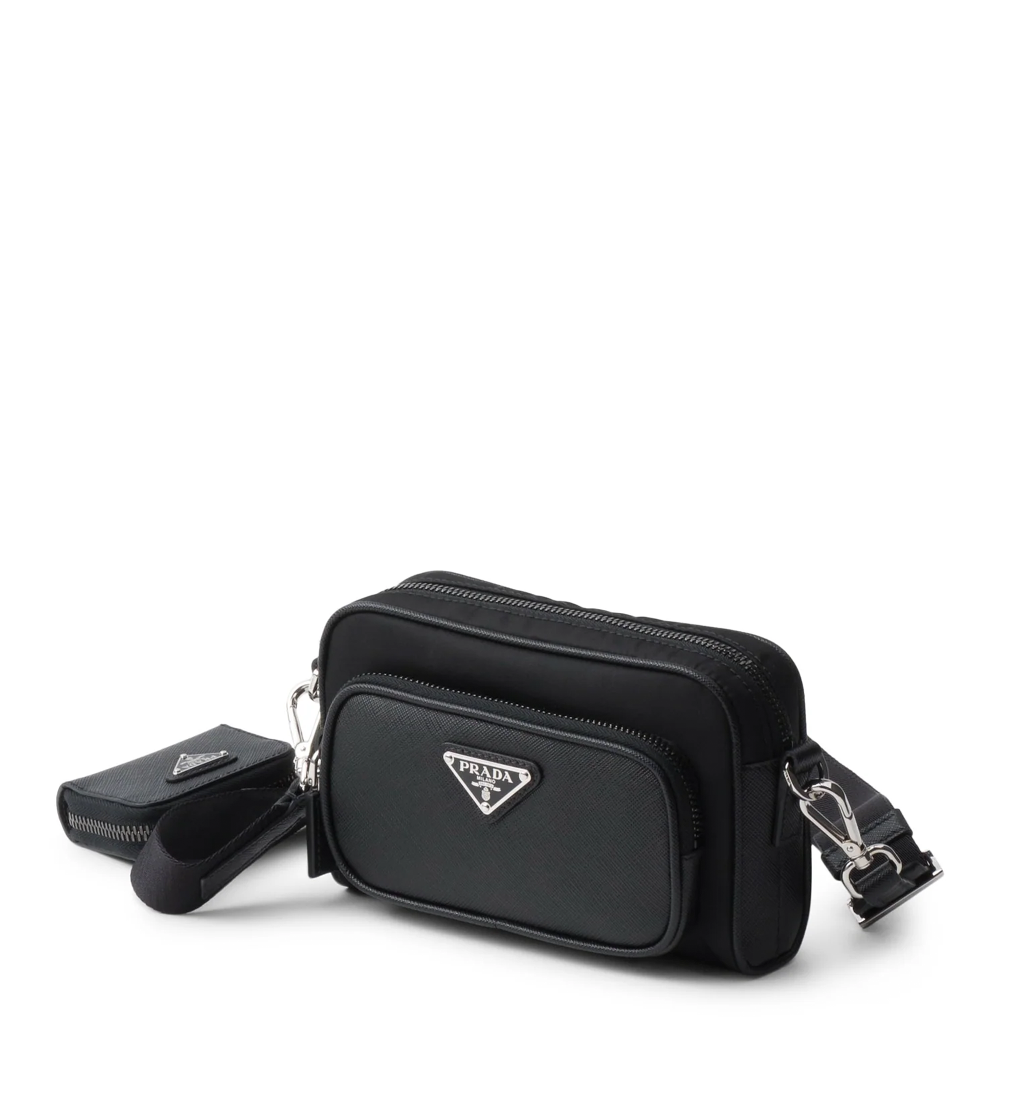 Re-Nylon and Saffiano Leather Crossbody Bag