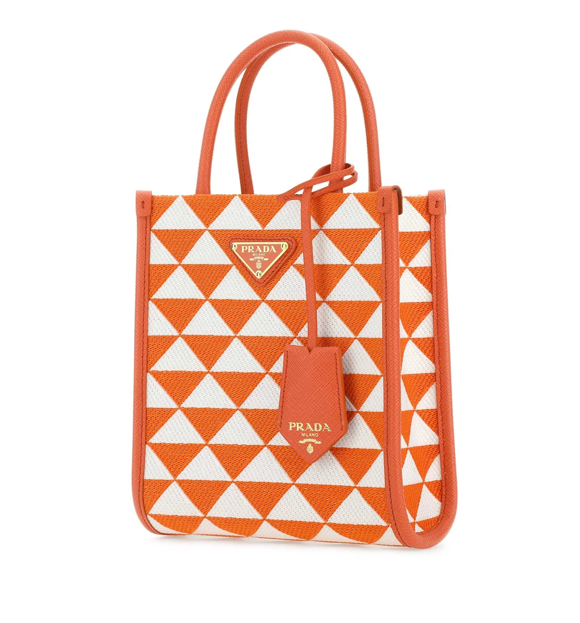 Prada Logo Detailed Monogram Tote Bag