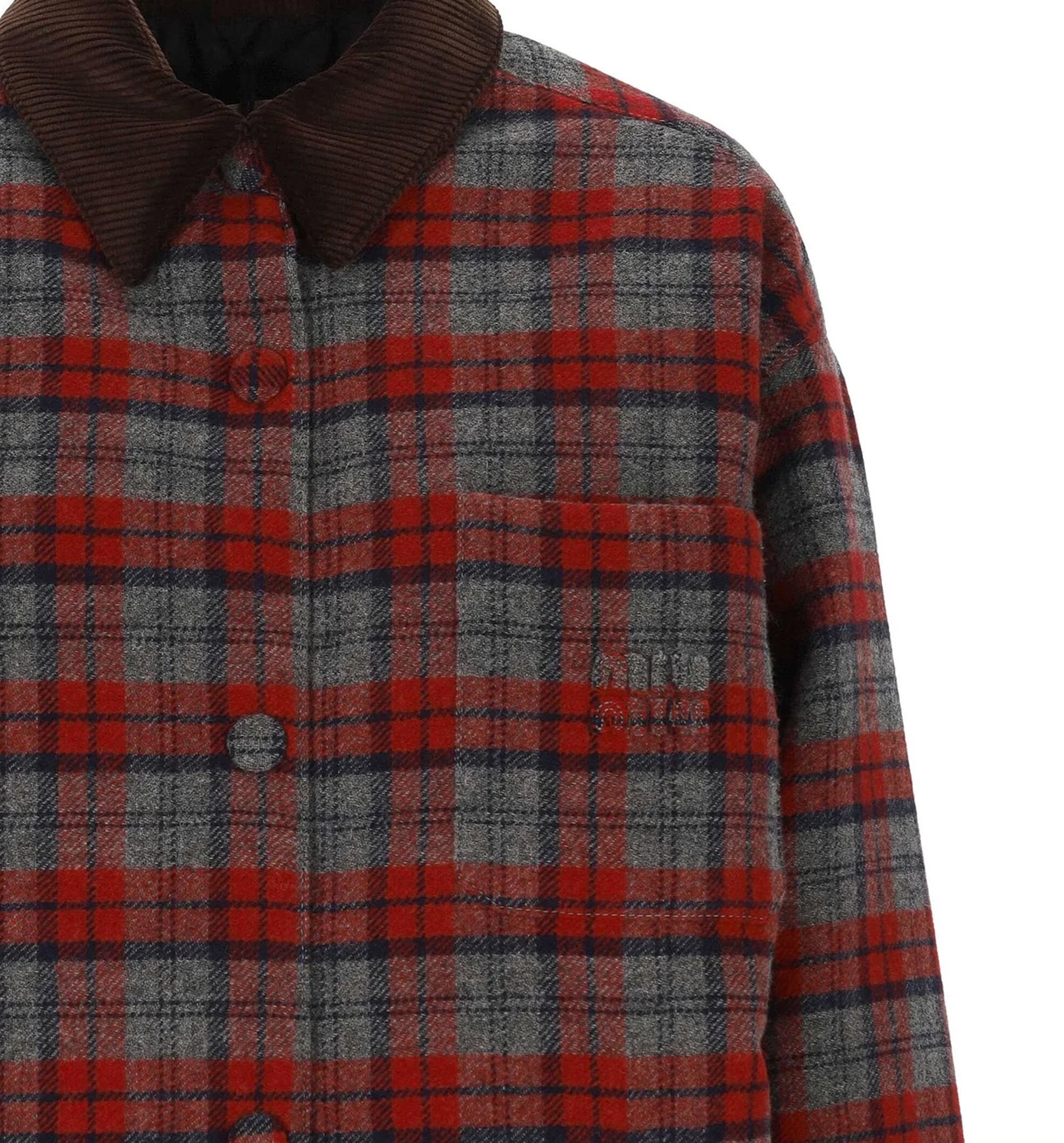 Medium-Weight Plaid Check Down Jacket