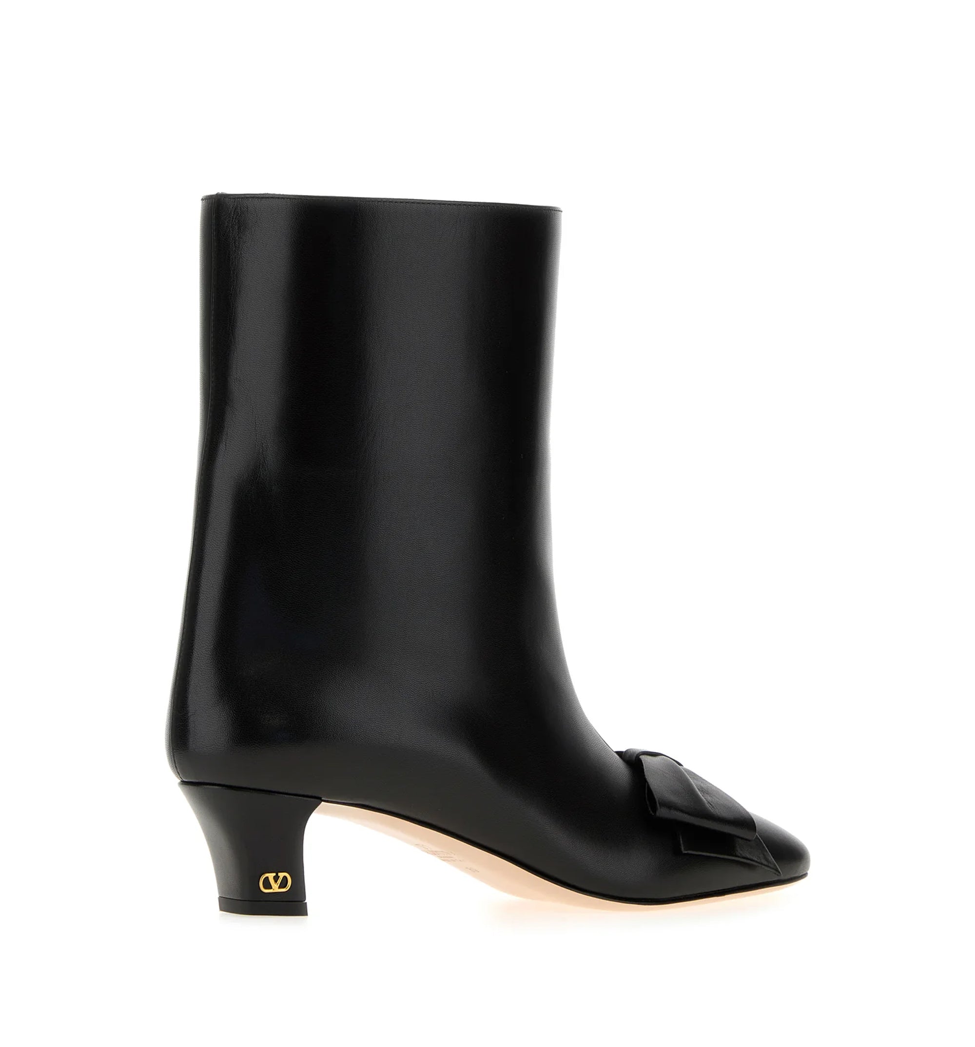 Leather Bowow Ankle Boots