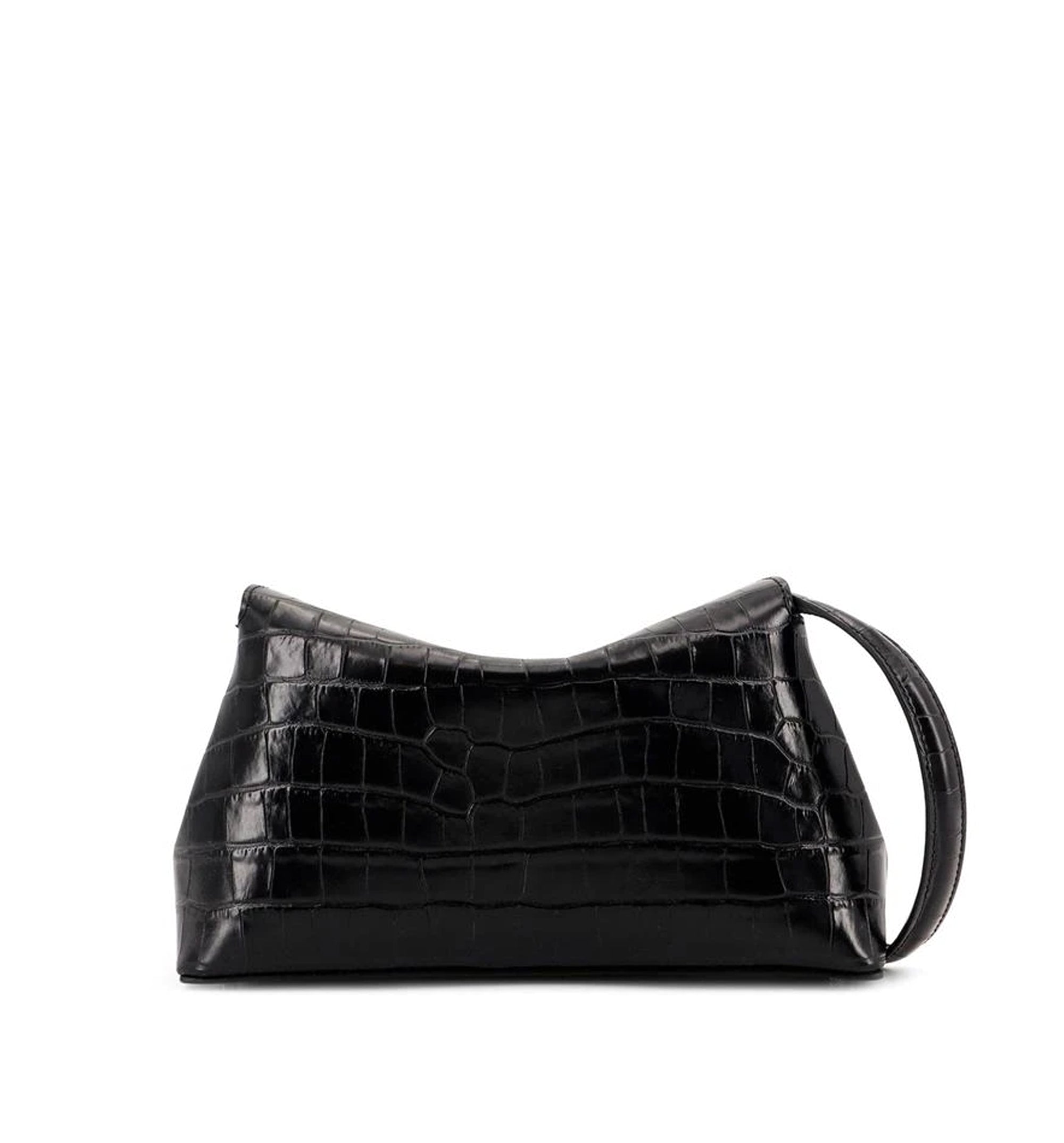 T-lock Croco-Embossed Clutch