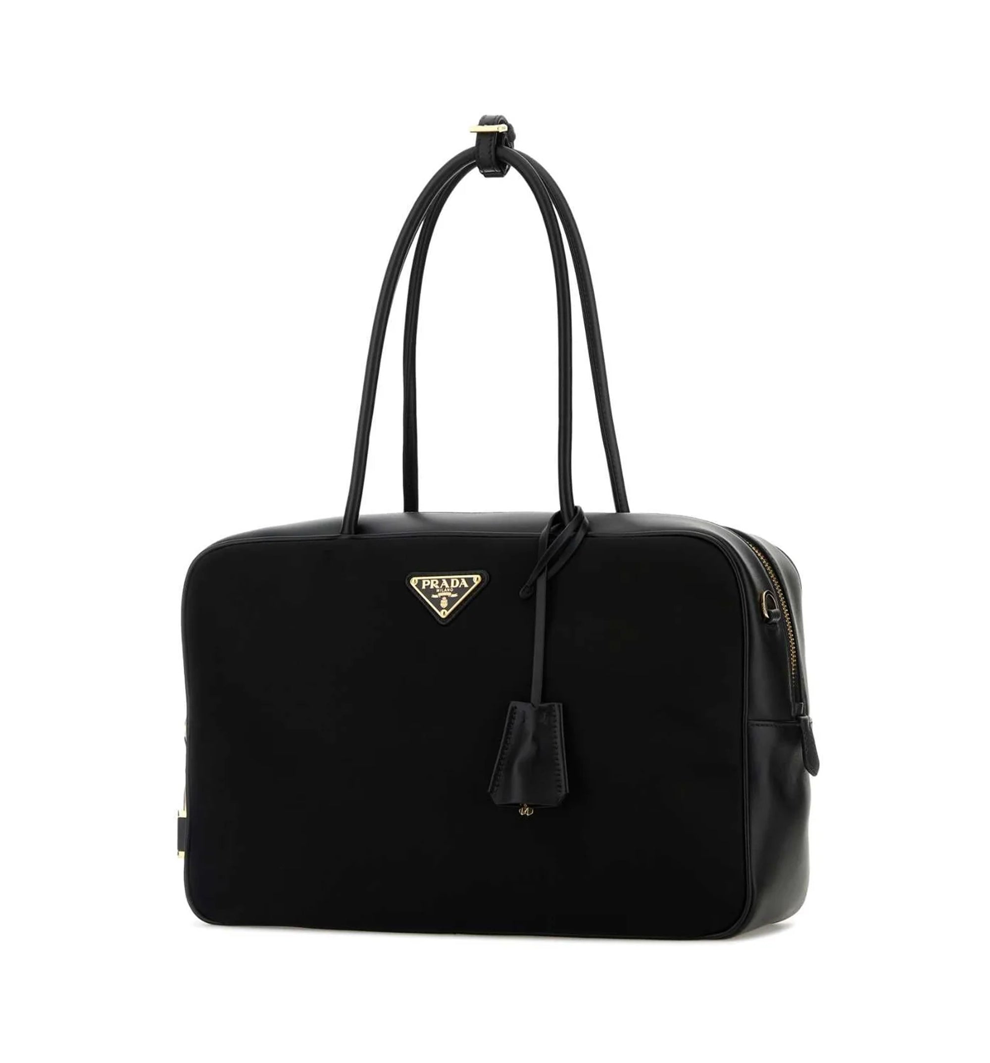 Prada Triangle-Logo Zipped Shoulder Bag