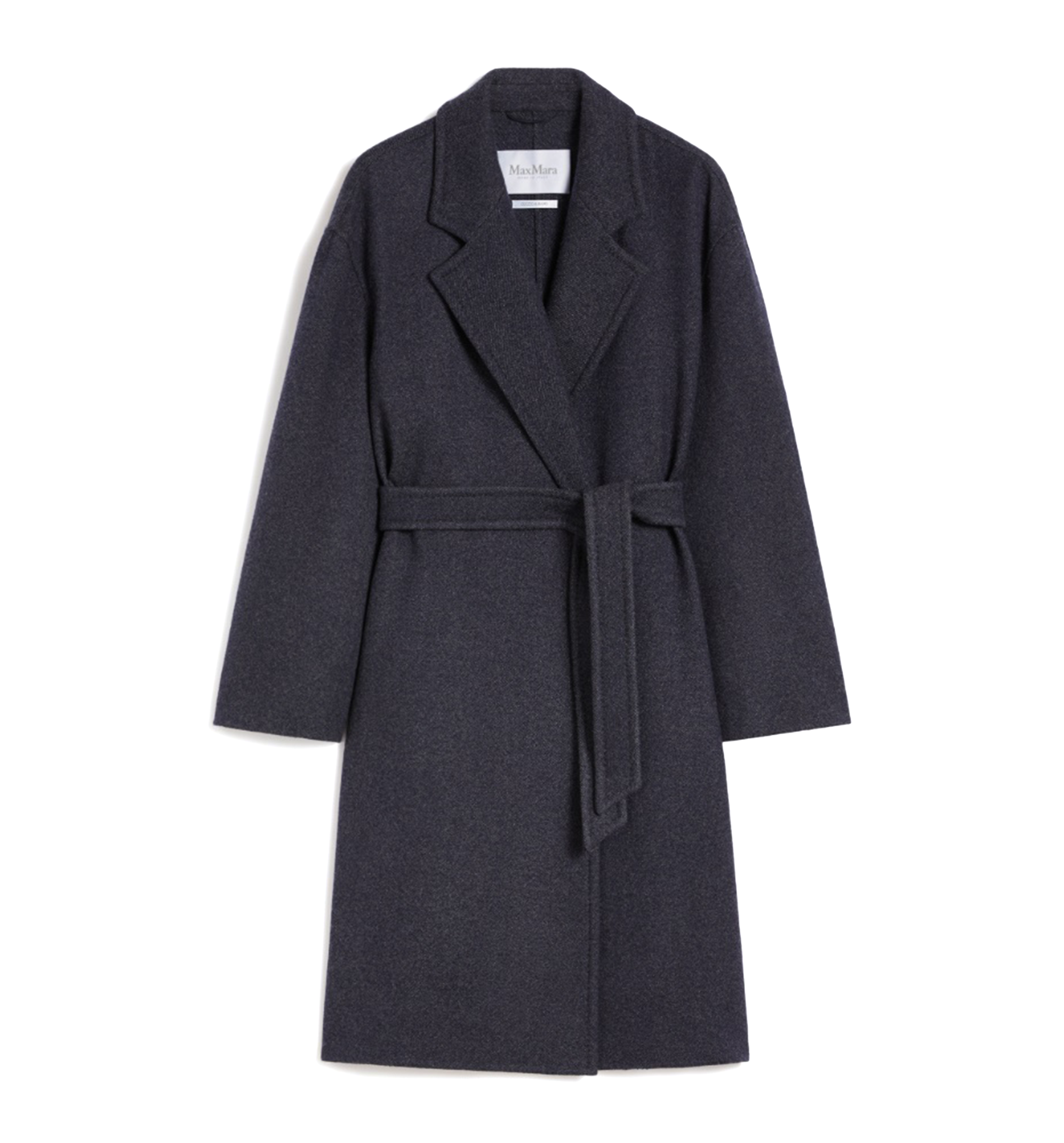Denim-Effect Wool Coat