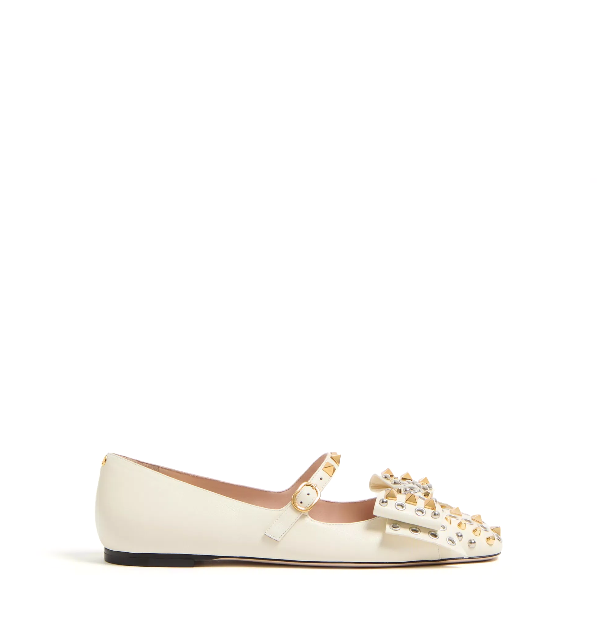 Mary-Jane Bowow Ballerina In Kidskin With Studs