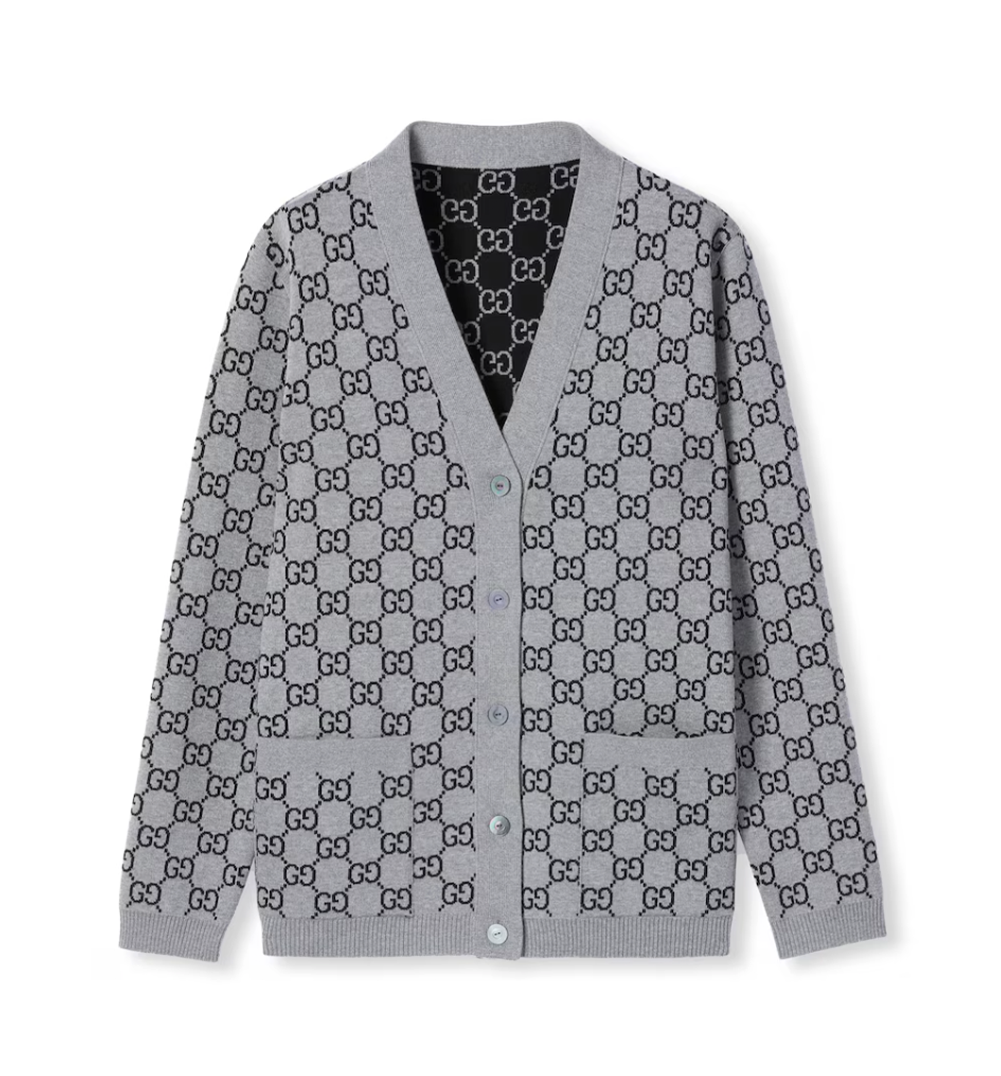 Reversible GG Wool Jacquard Cardigan