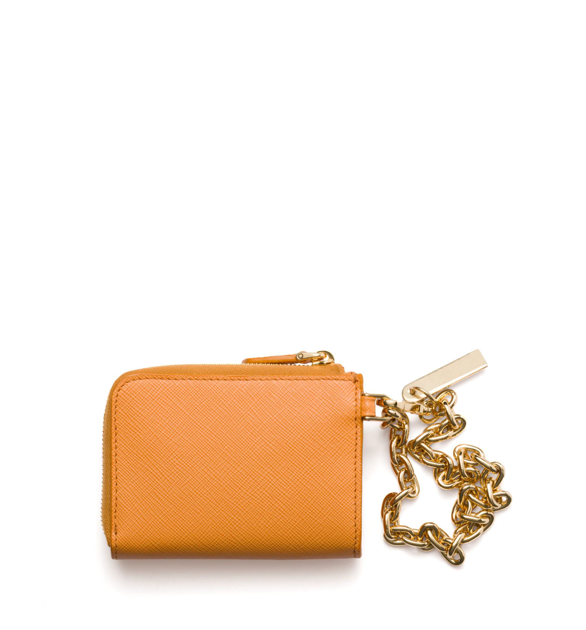 Small Saffiano Leather Zipper Wallet