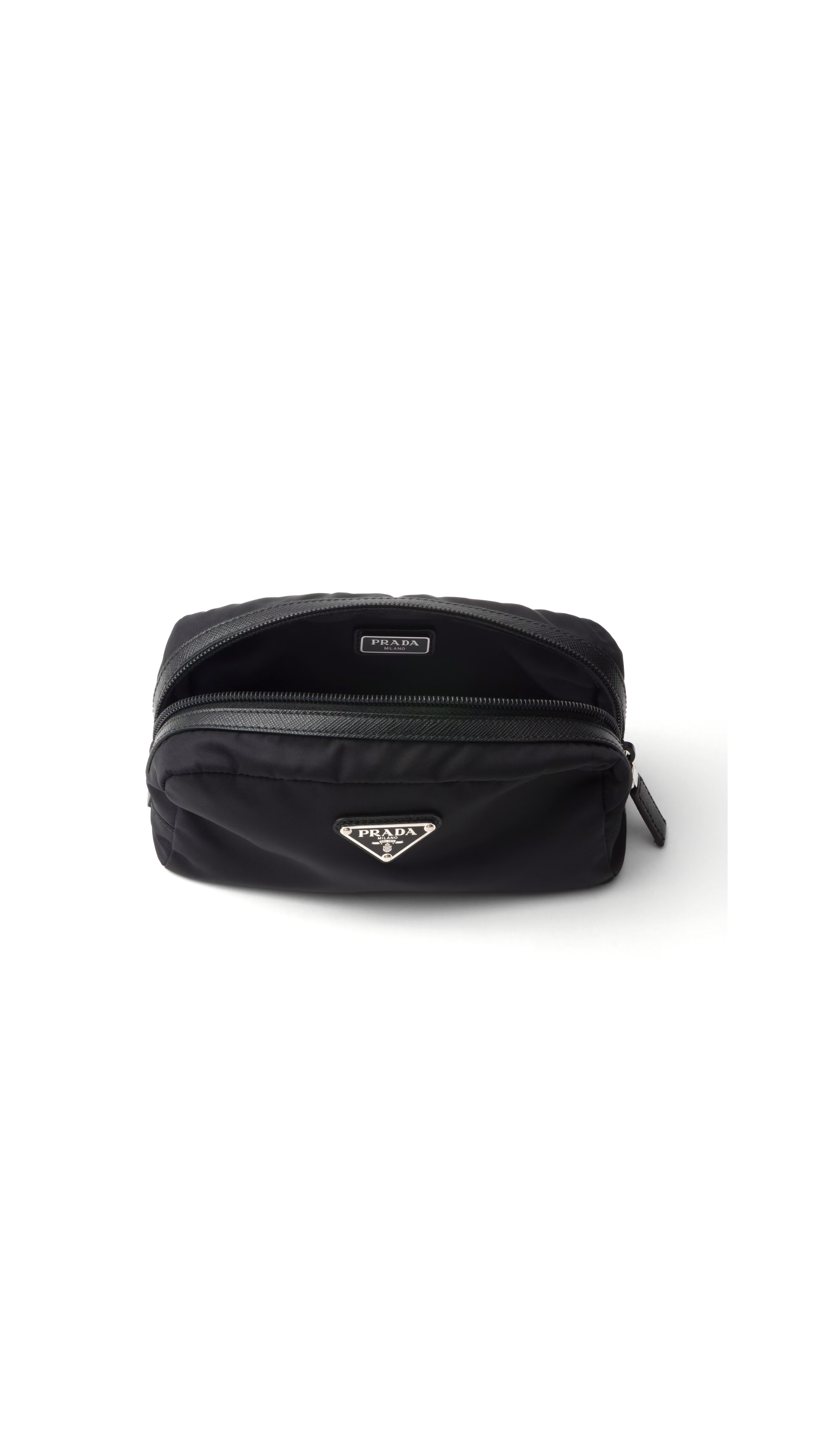 Re-Nylon And Saffiano Necessaire - Black