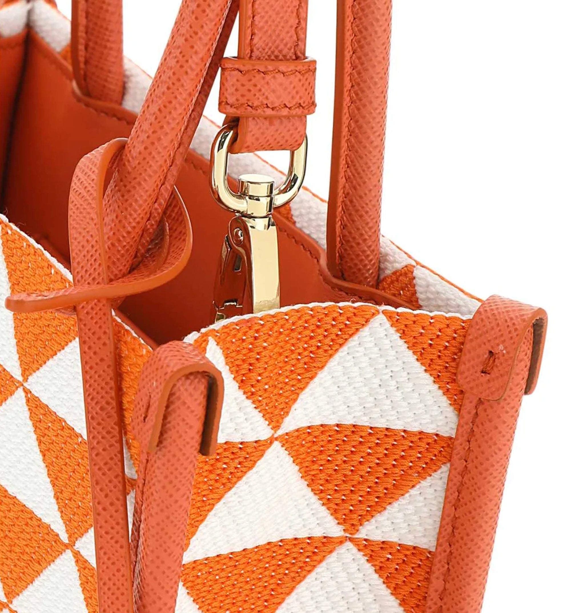 Prada Logo Detailed Monogram Tote Bag