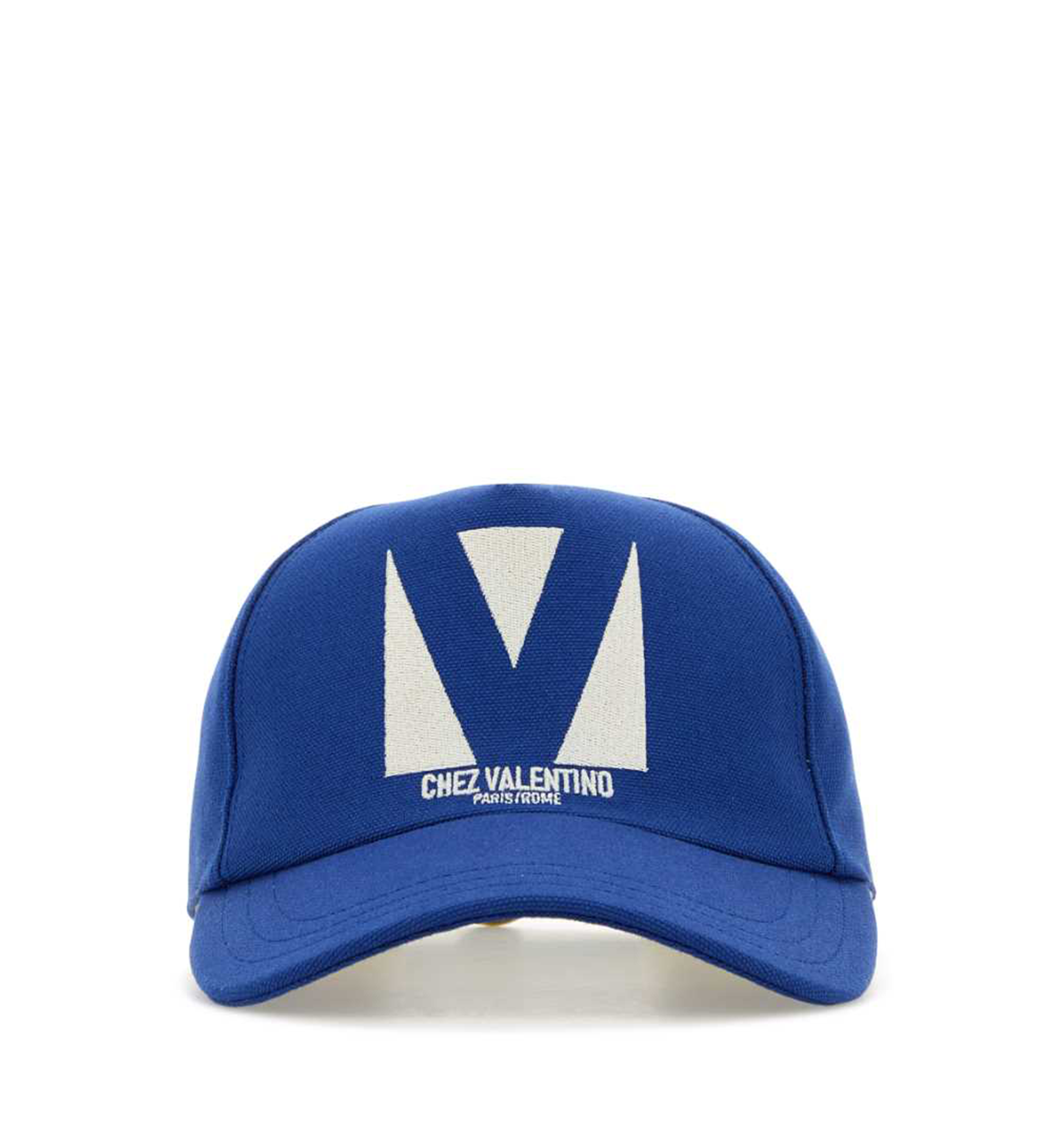 Chez Valentino Cotton Baseball Cap With Embroidery