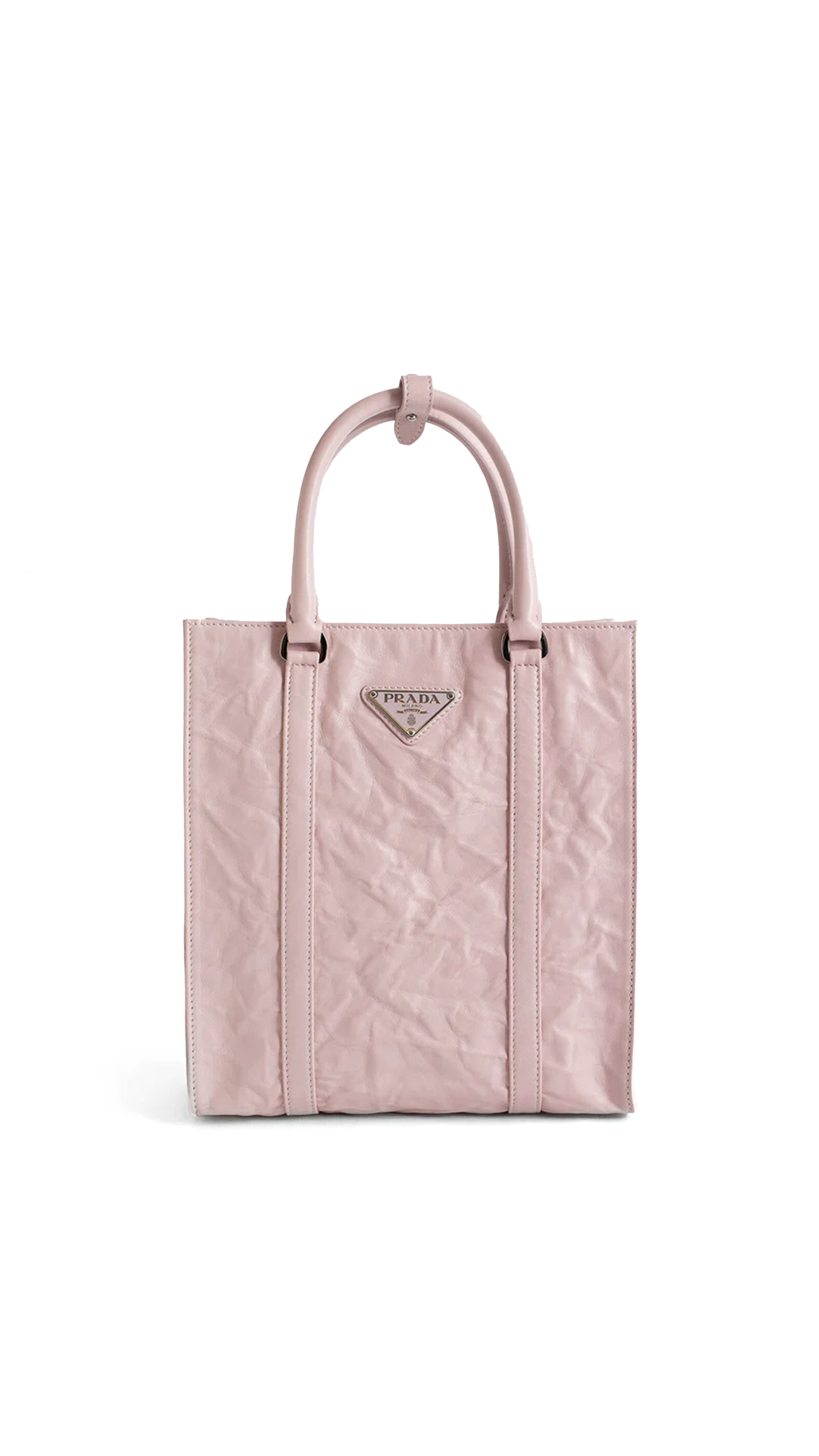 Small Antique Nappa Leather Tote - Alabaster Pink