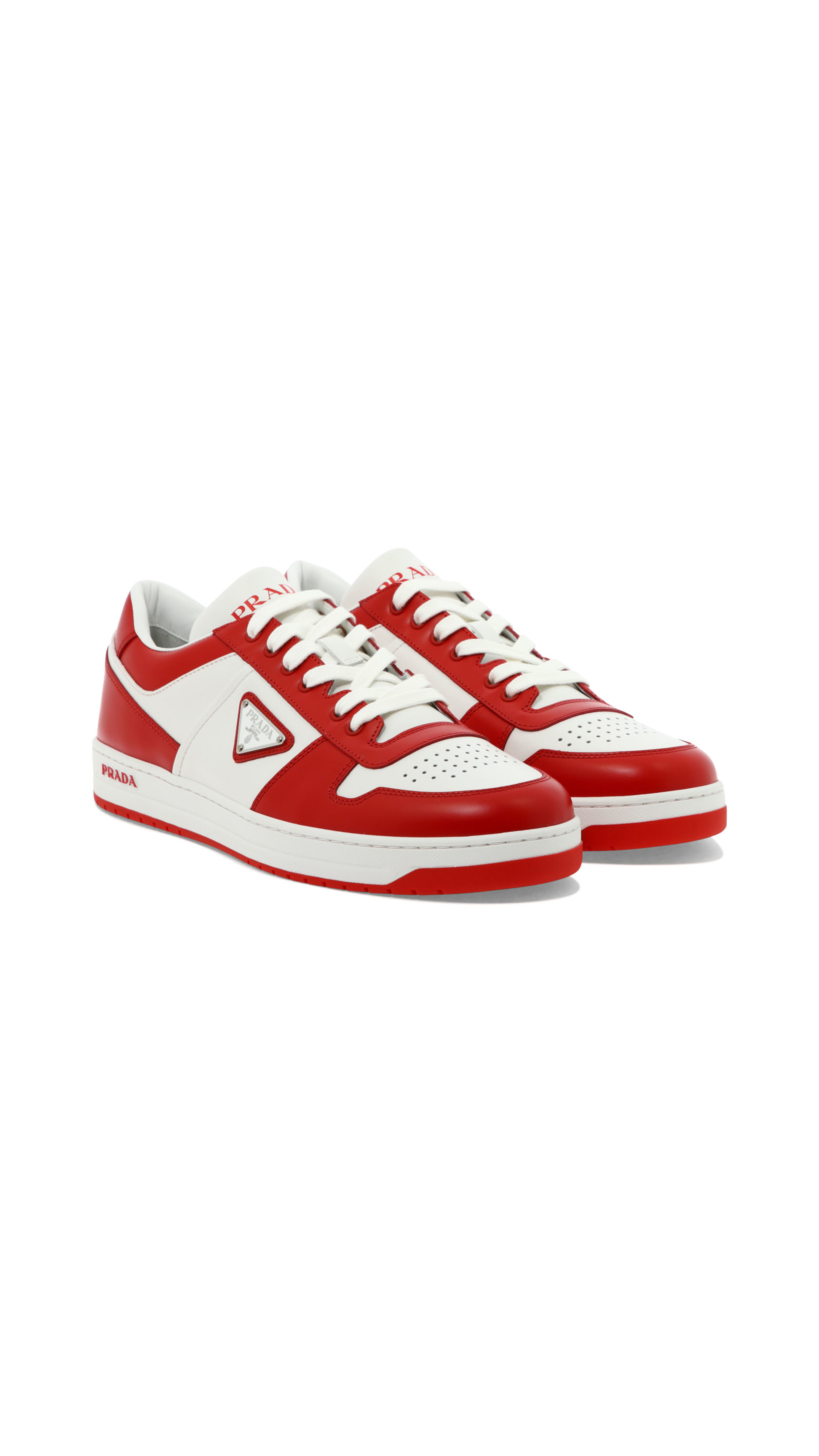 Downtown Leather Sneakers - White/Red