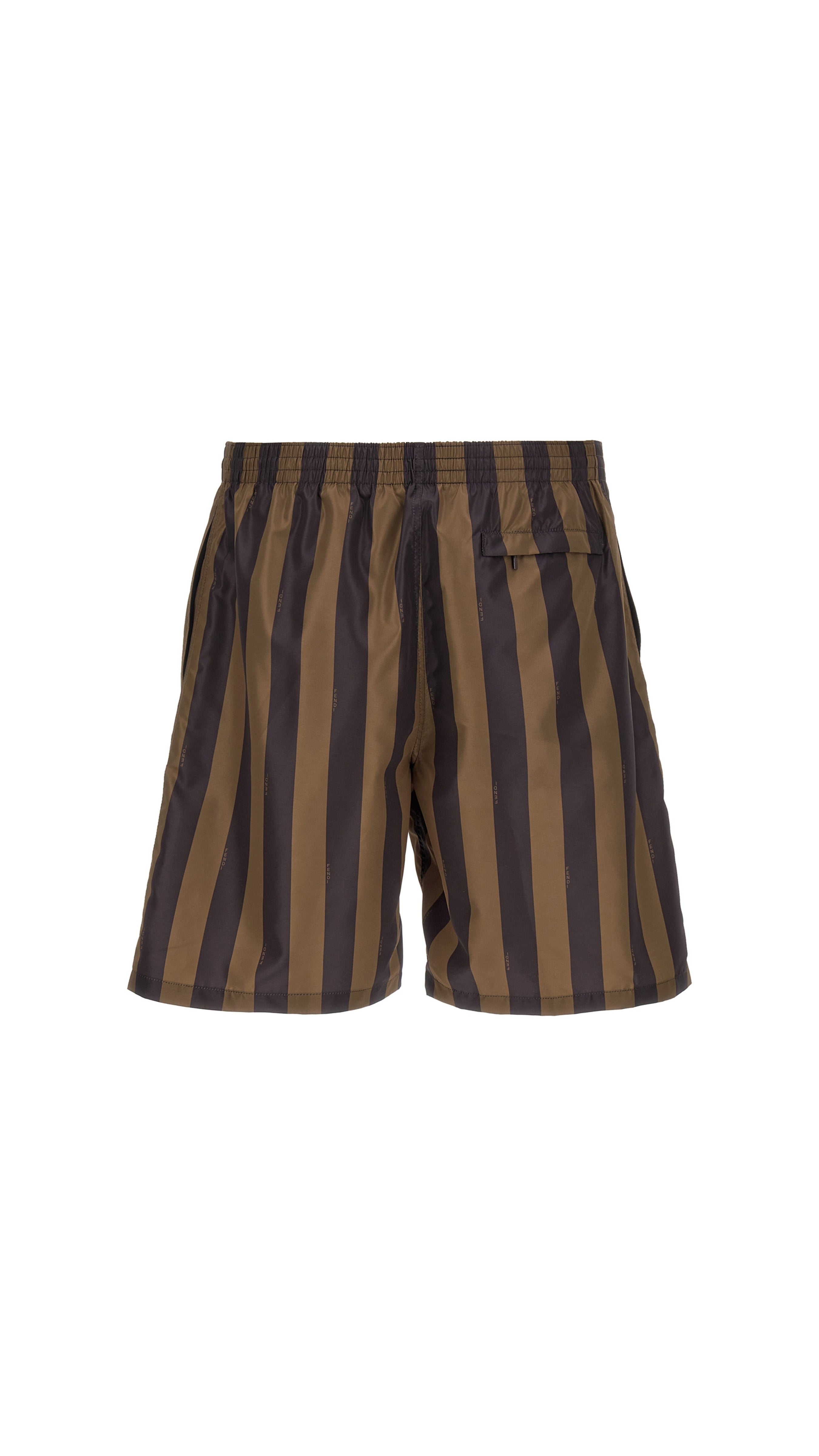 Brown Pequin nylon shorts - Brown