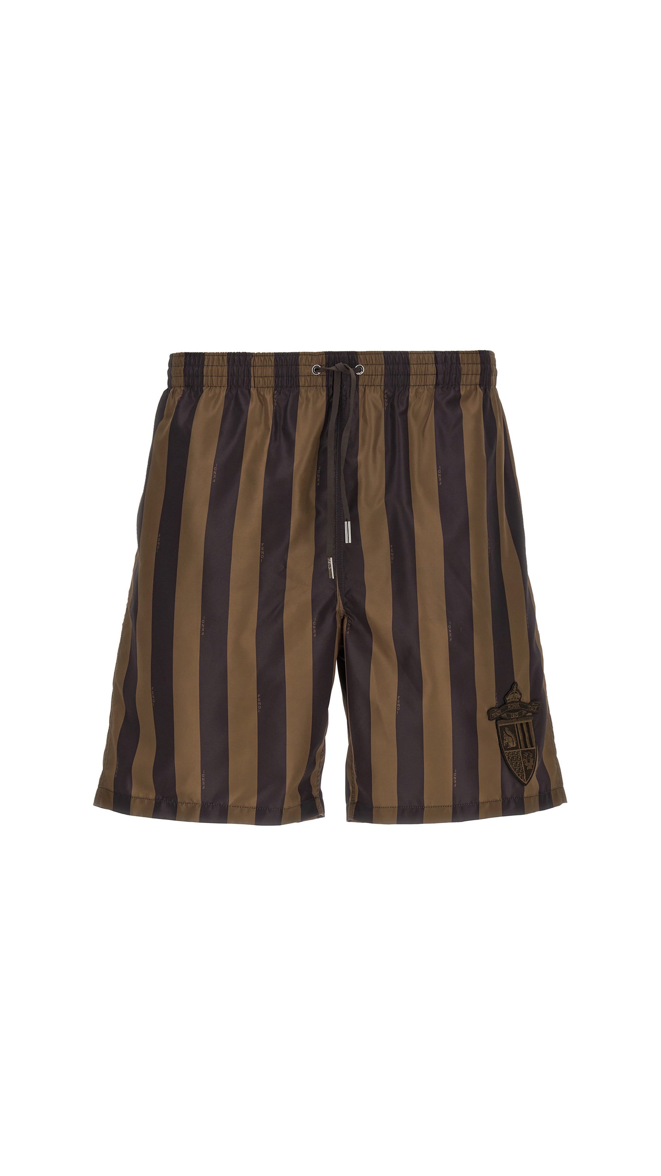 Brown Pequin nylon shorts - Brown
