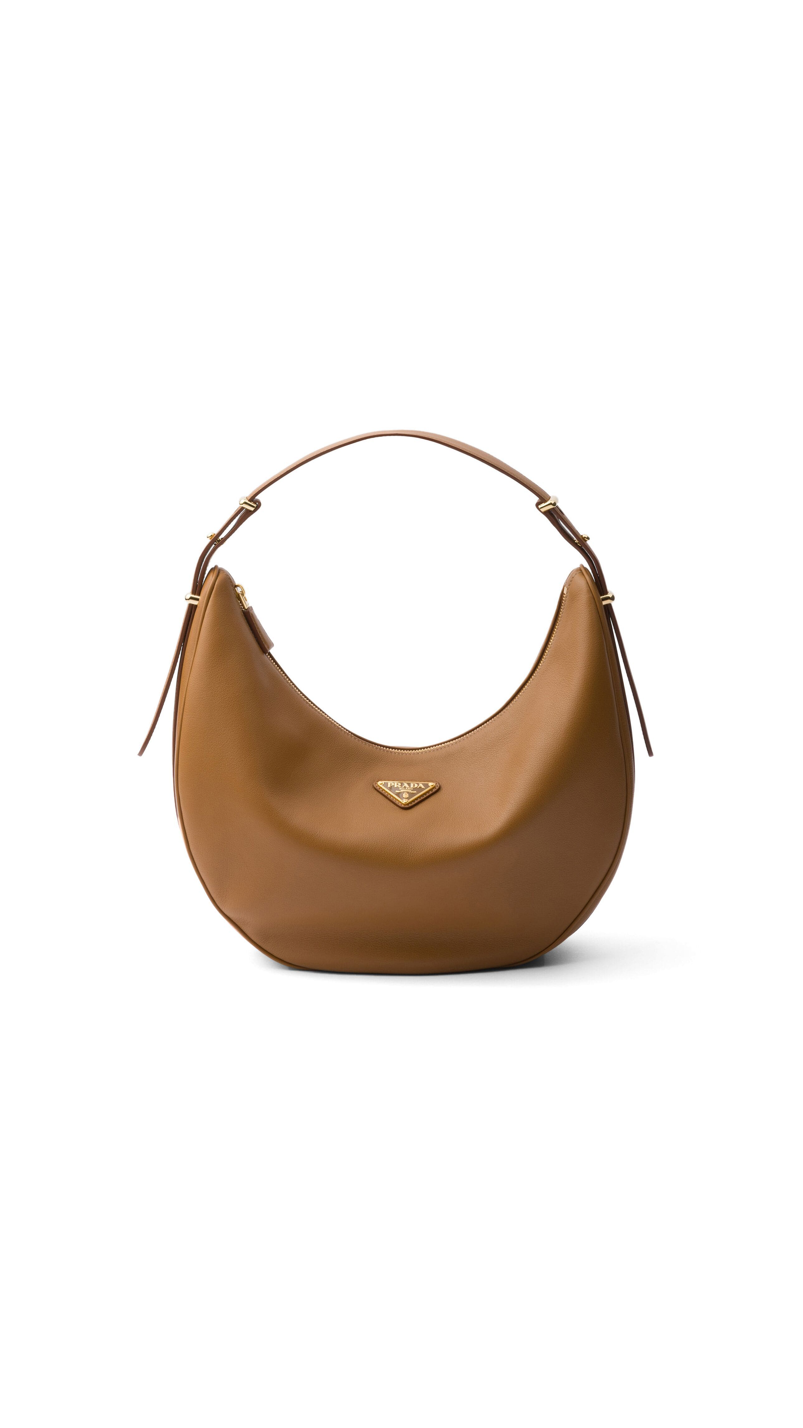 Arqué Medium Leather Shoulder Bag - Caramel