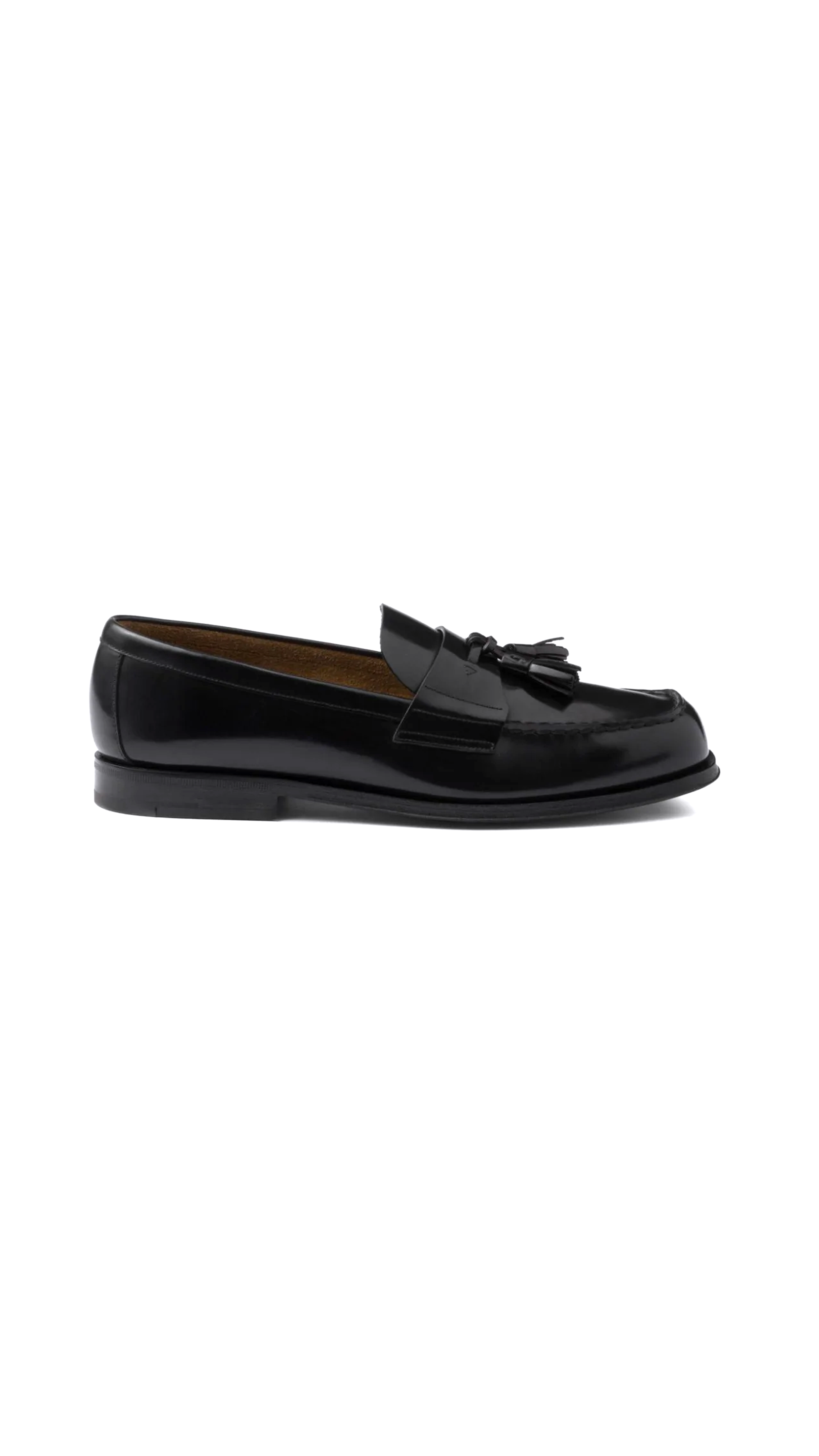 Tassel-detail Leather Loafers - Black