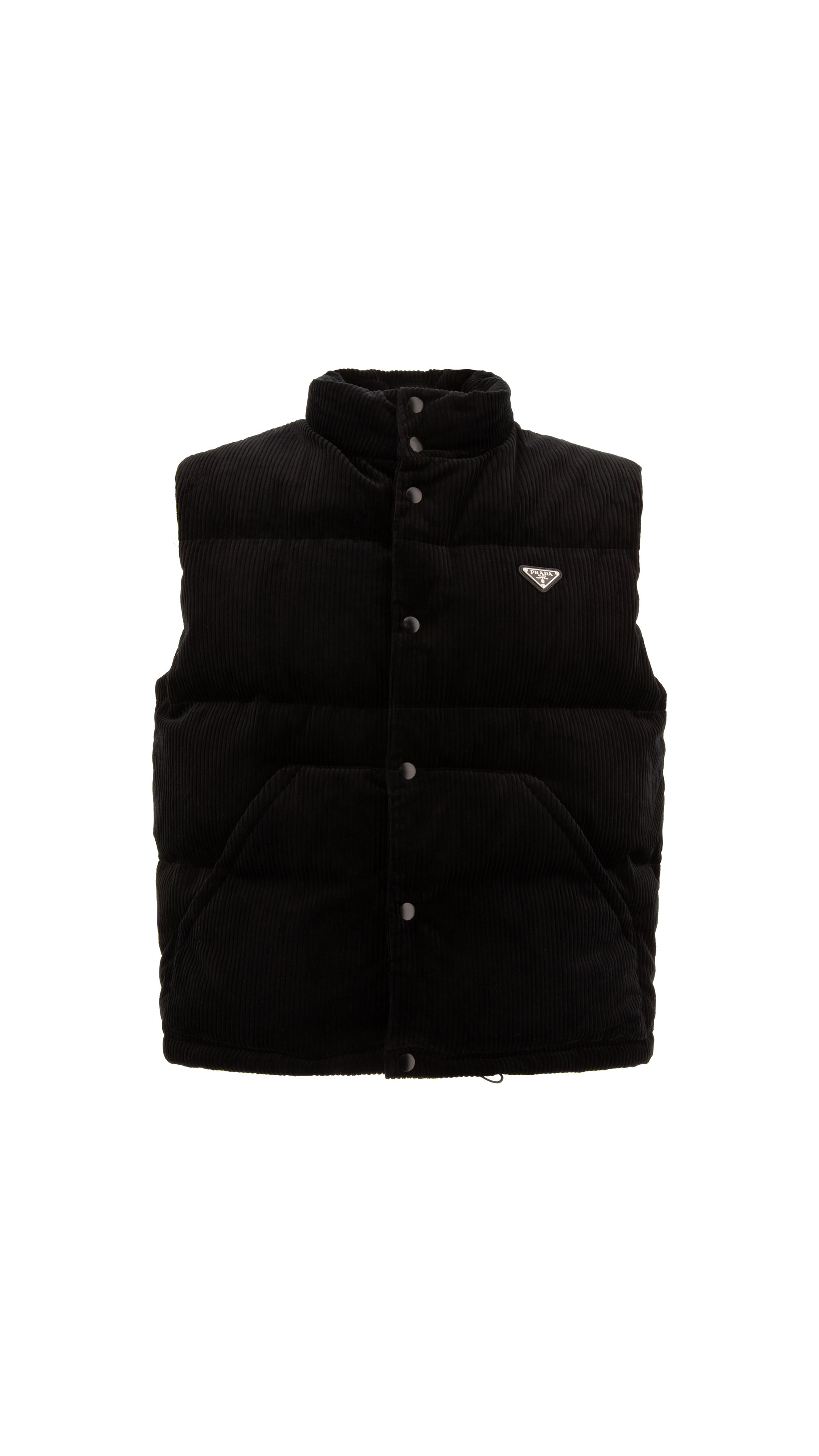 Corduroy Down Vest - Black