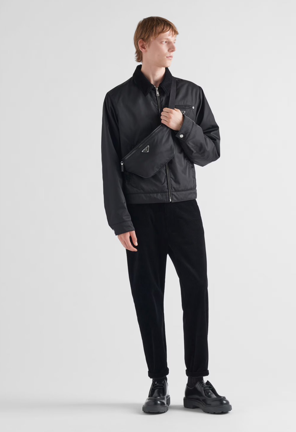 Re-Nylon and Saffiano leather belt bag