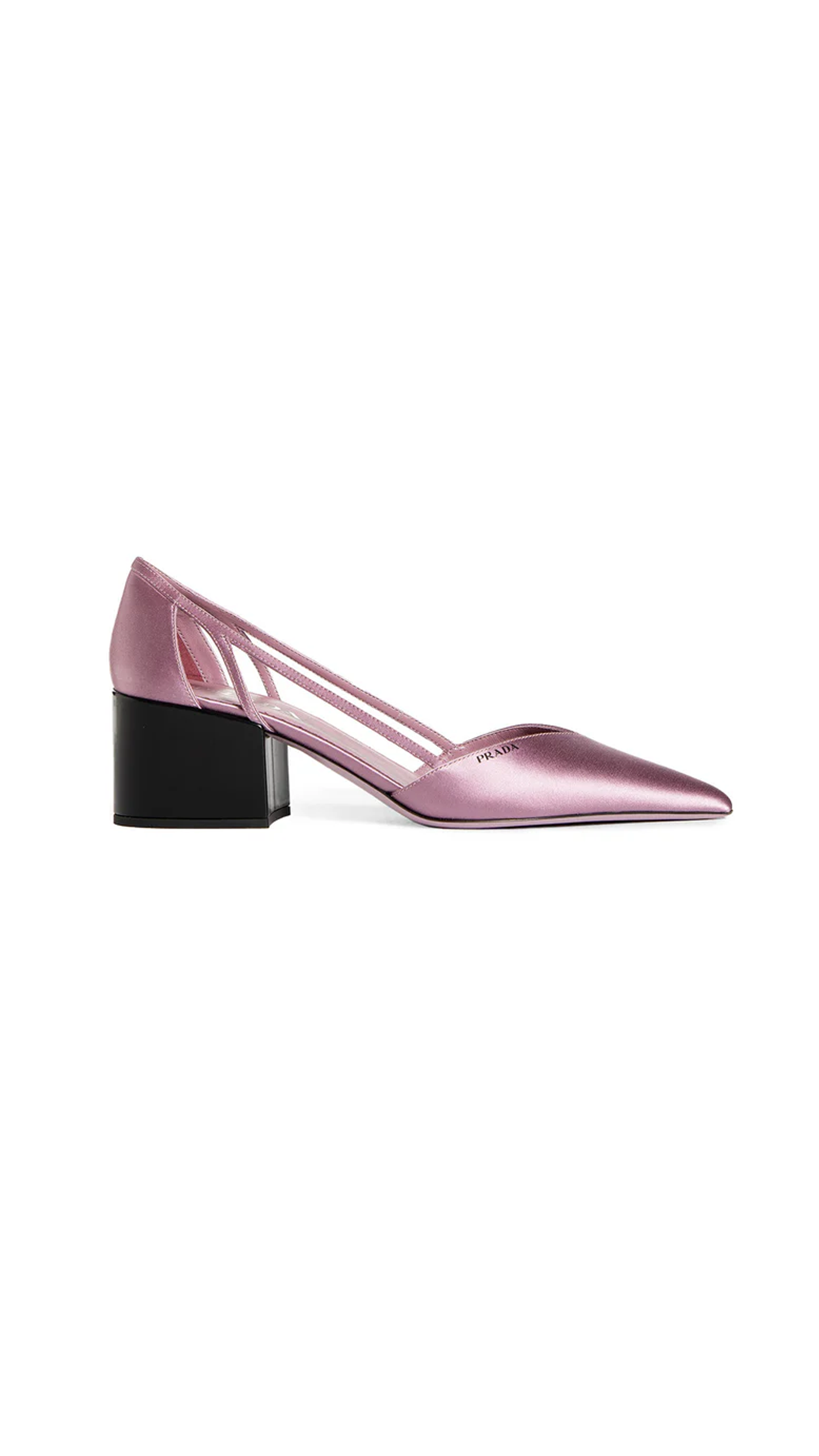 Satin Cut Out Pumps - Pink