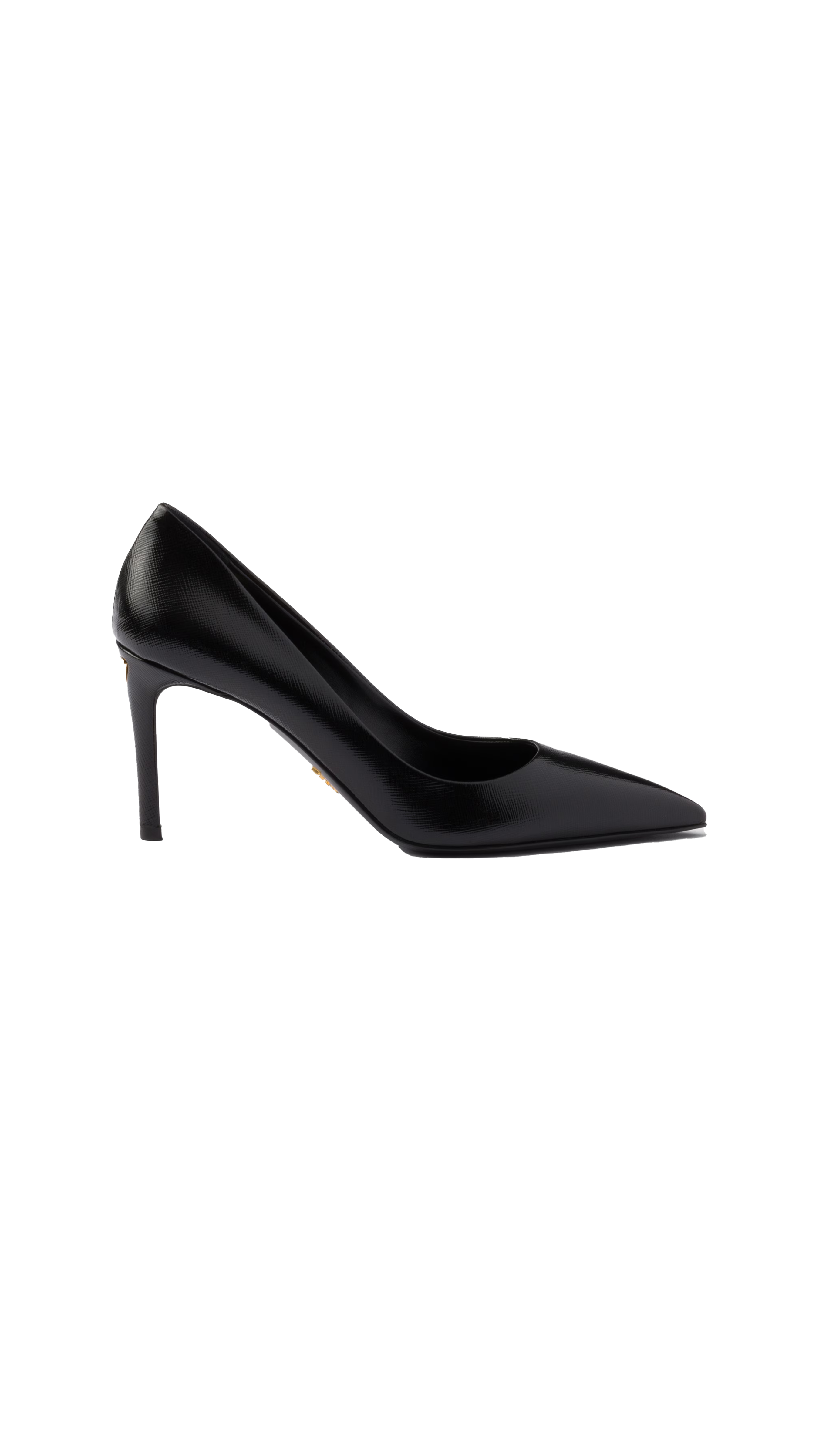 Saffiano Patent Leather Slingback Pumps - Black