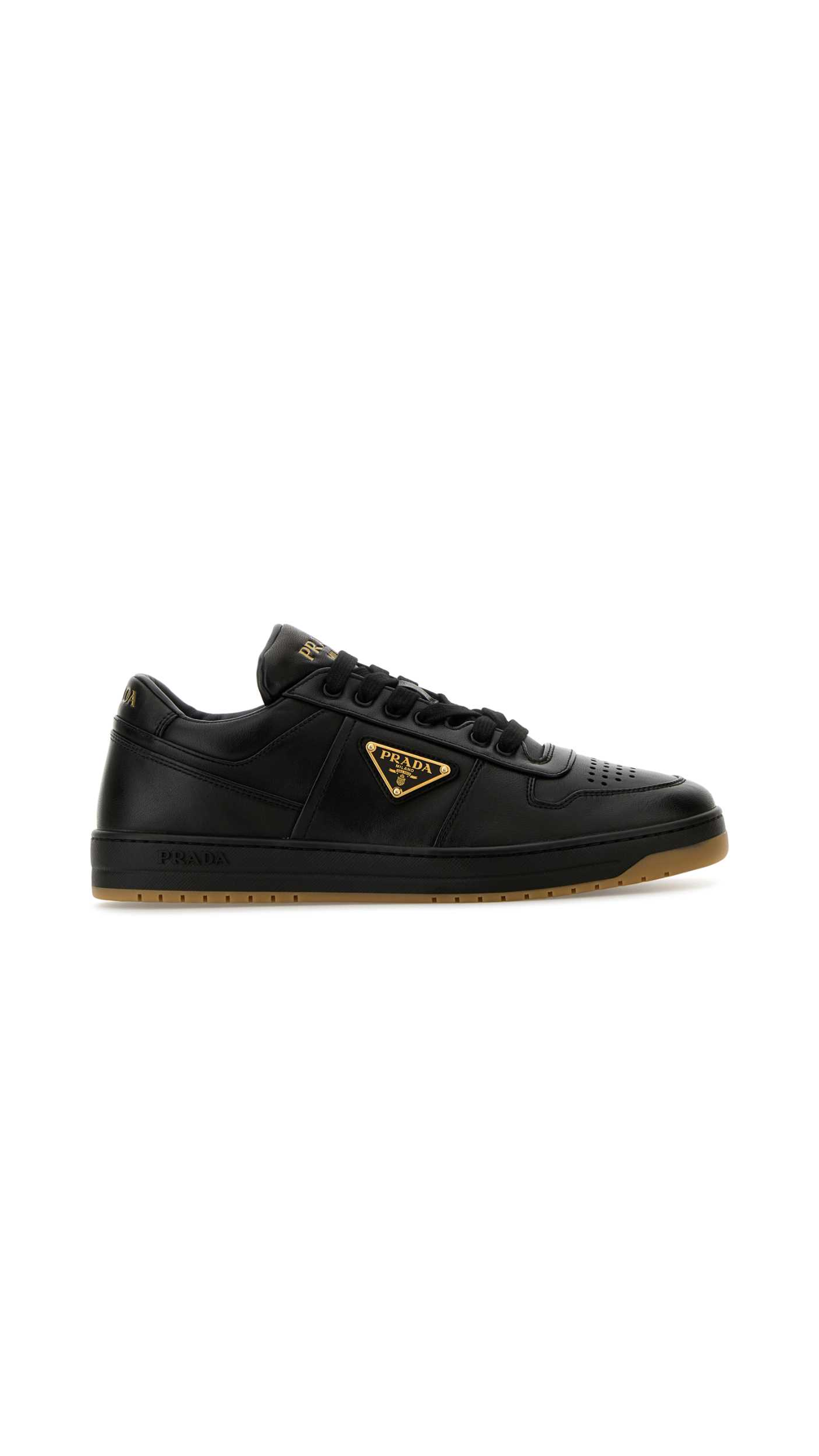 Down Town Leather Sneakers - Black/Gold