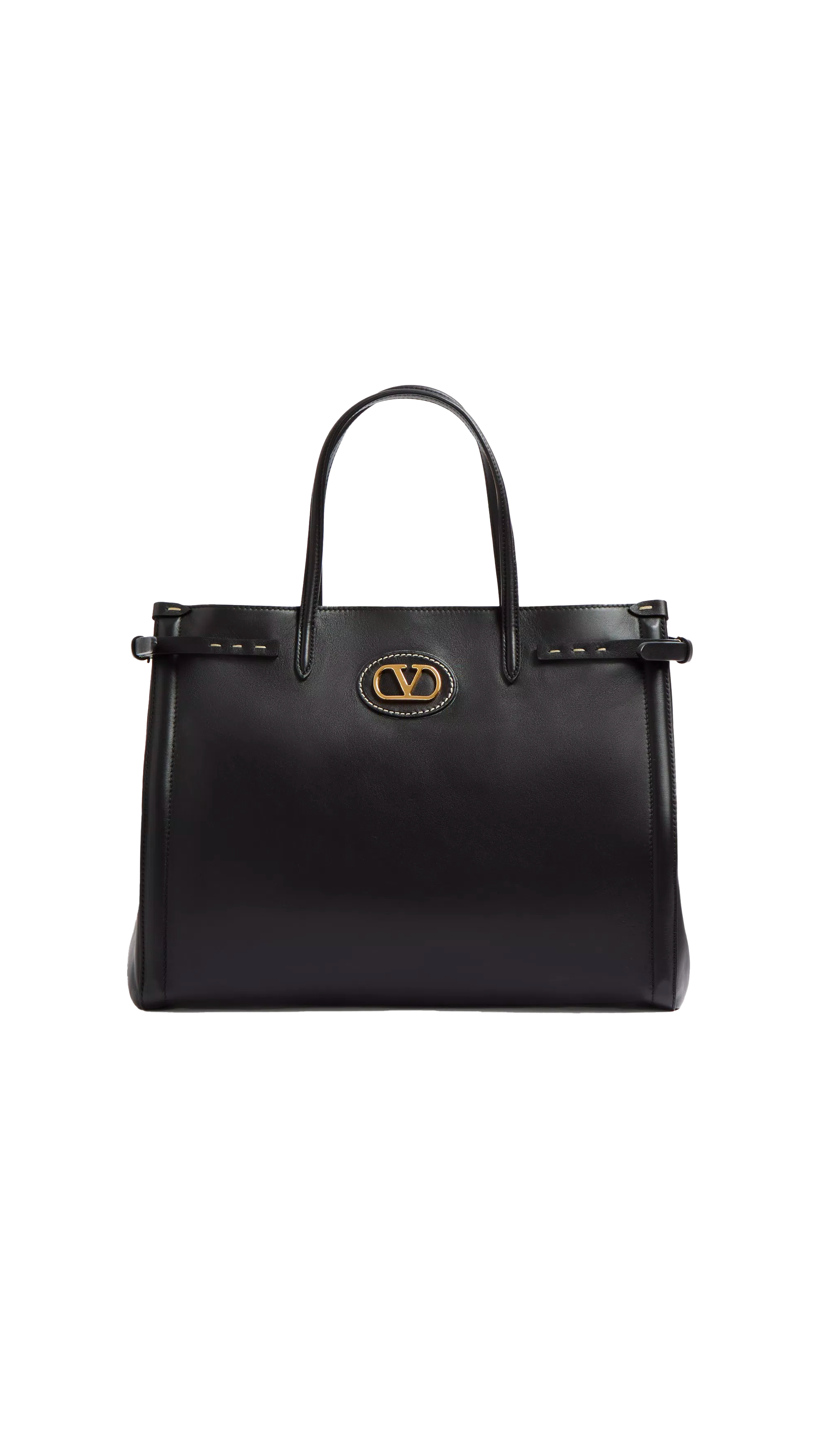 Antibes Medium Calfskin Shopping Bag - Black