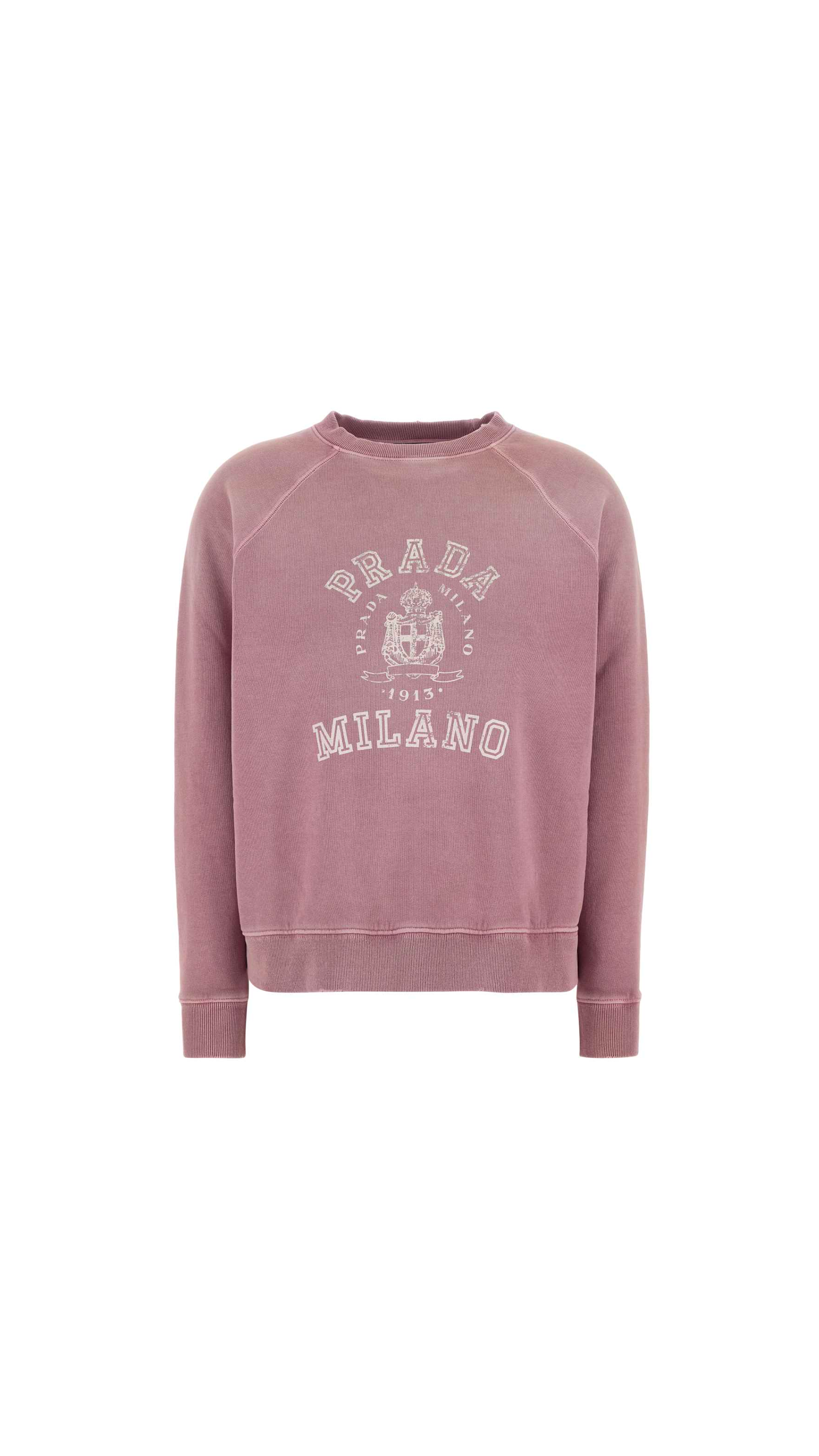 Cotton Crew-Neck Sweatshirt - Mauve